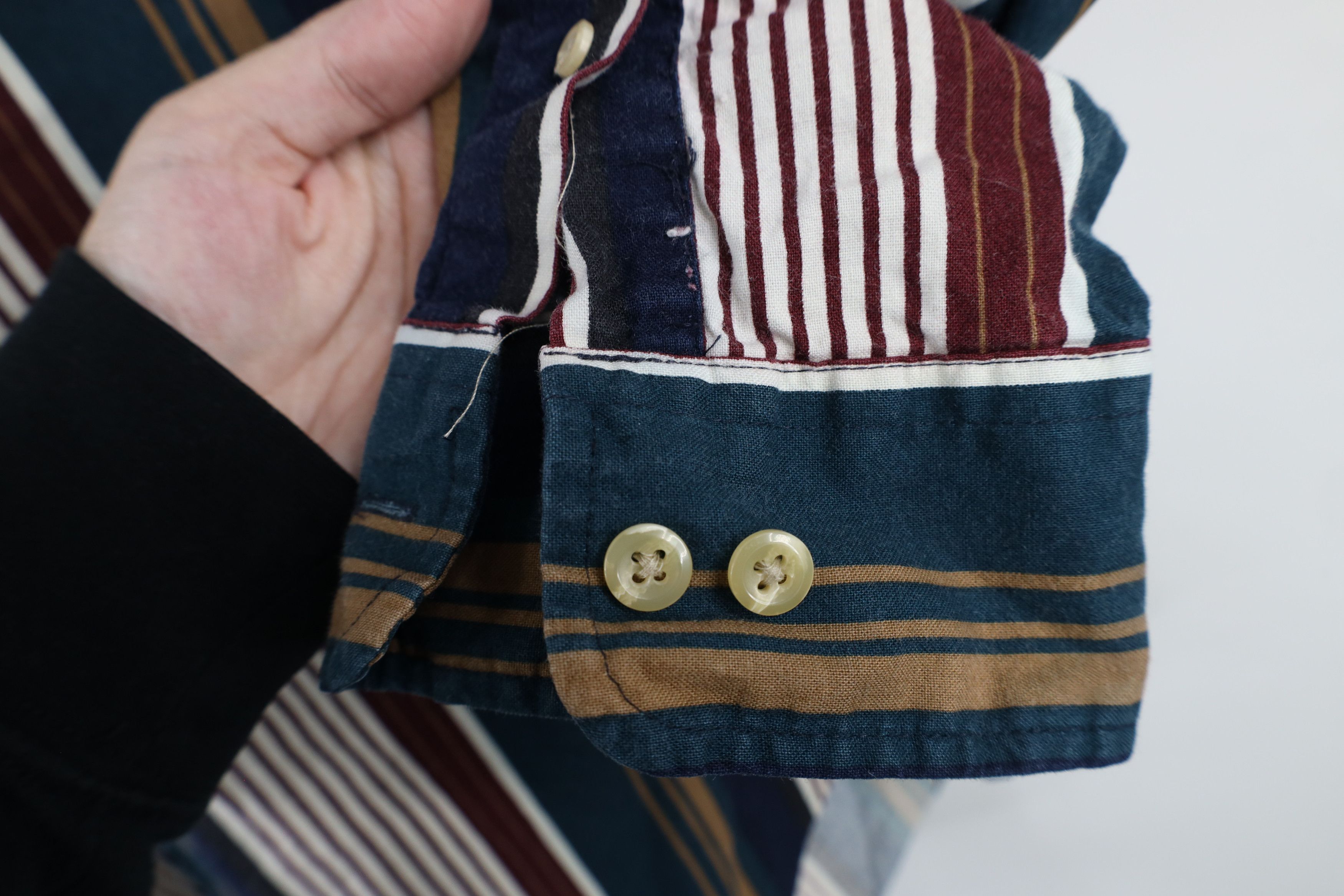 Vintage Vintage 90s Streetwear Striped Collared Button Down Shirt Size US L / EU 52-54 / 3 - 4 Thumbnail