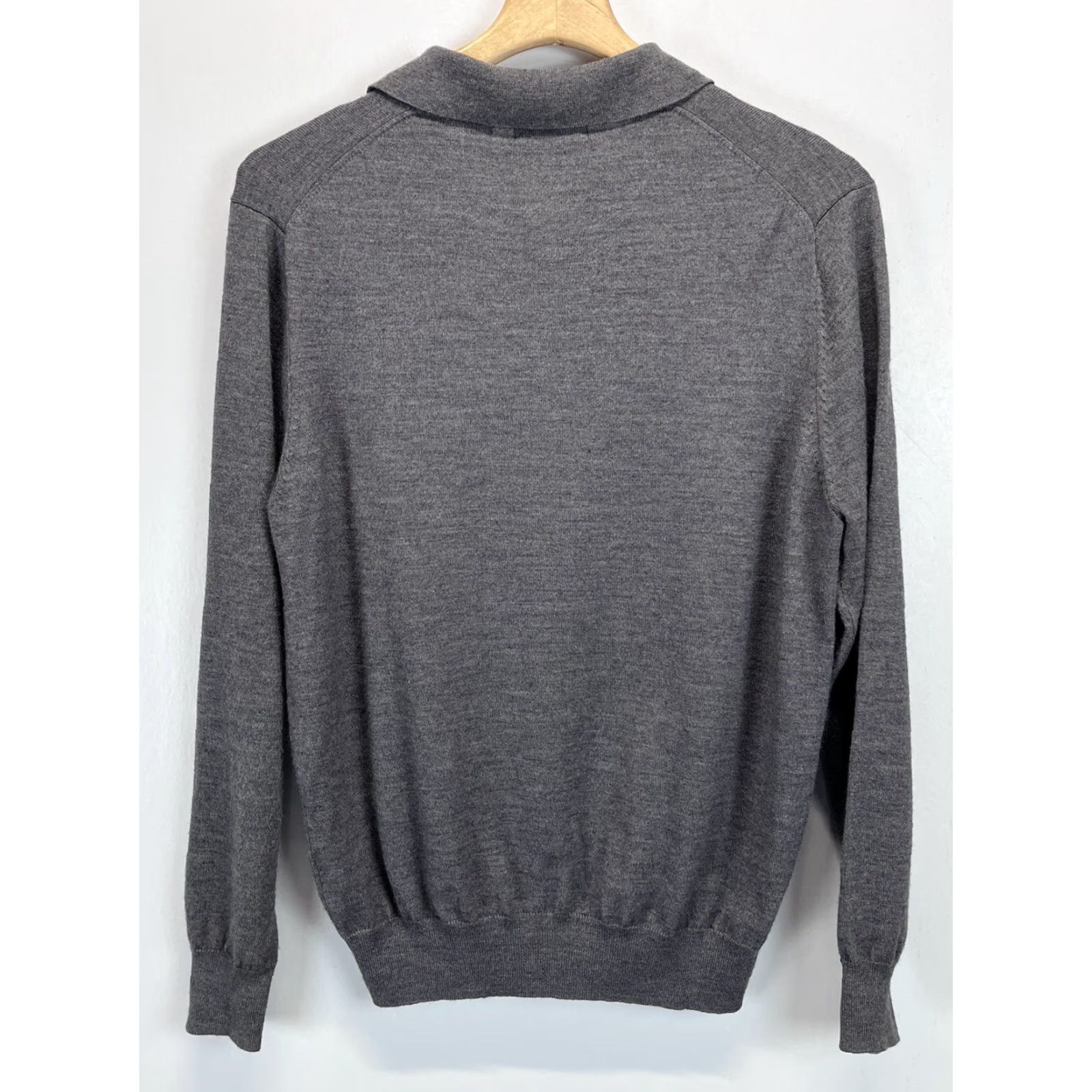 Vintage VINTAGE Alan Flusser Merino Wool Blend Sweater Shirt Mens Large Gray Collared Knit, Classic Preppy, Pullover Size US L / EU 52-54 / 3 - 2 Thumbnail