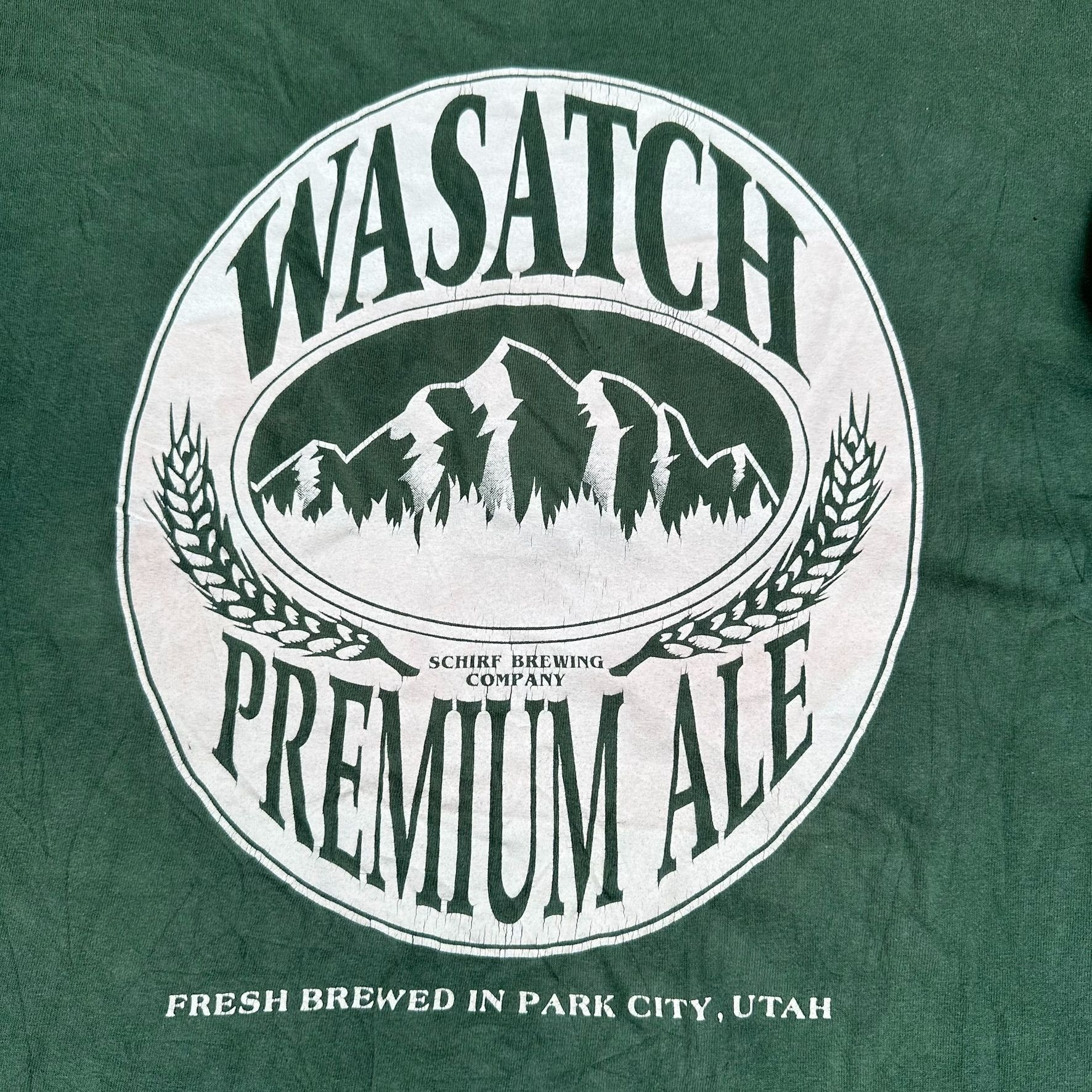 Vintage Vintage 90s Wasatch Premium Ale Brewery T-Shirt Green XL Sin Size US XL / EU 56 / 4 - 2 Thumbnail
