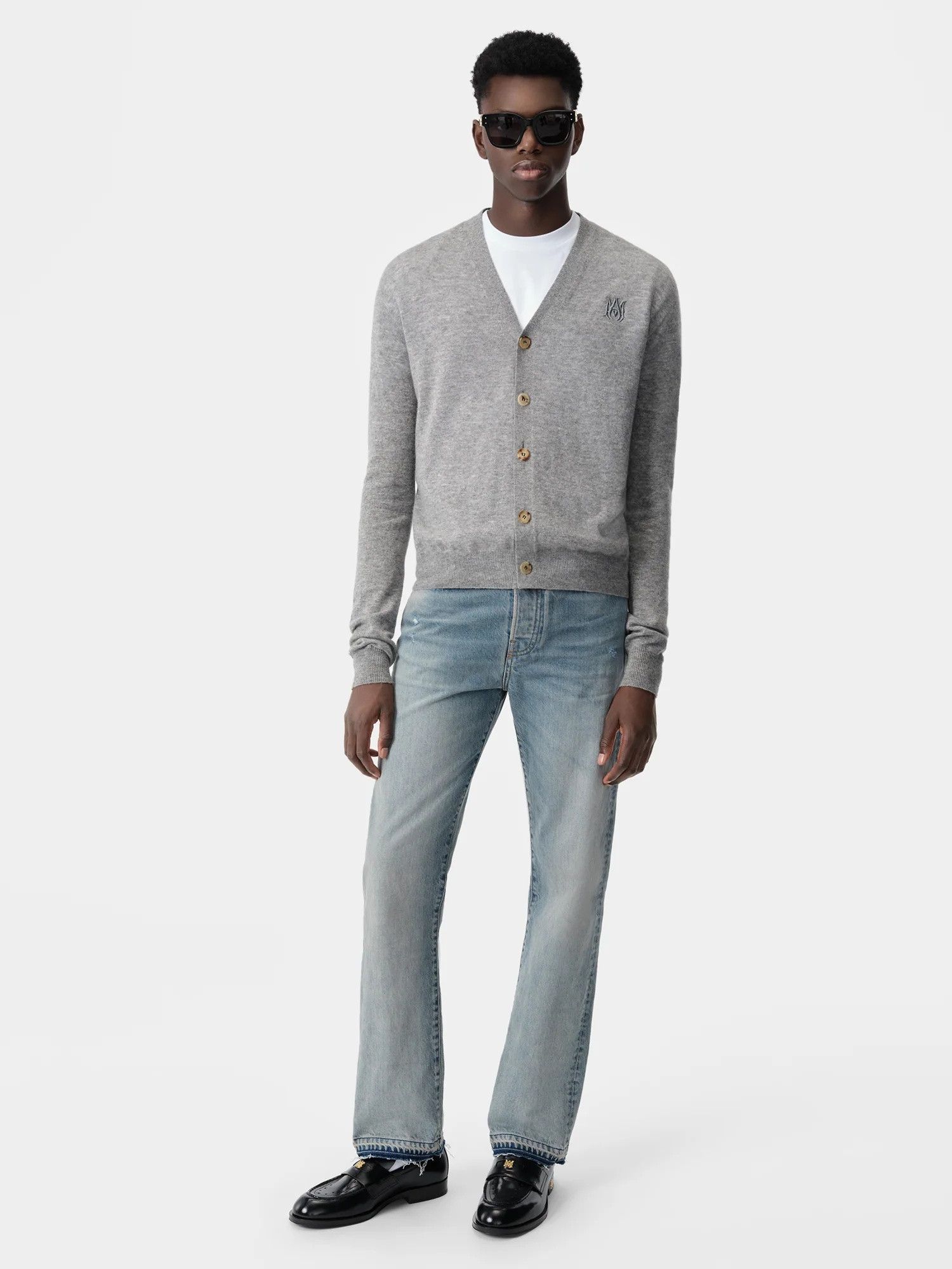 Amiri o1s1wg110925 MA Cardigan in Grey Size US M / EU 48-50 / 2 - 2 Thumbnail