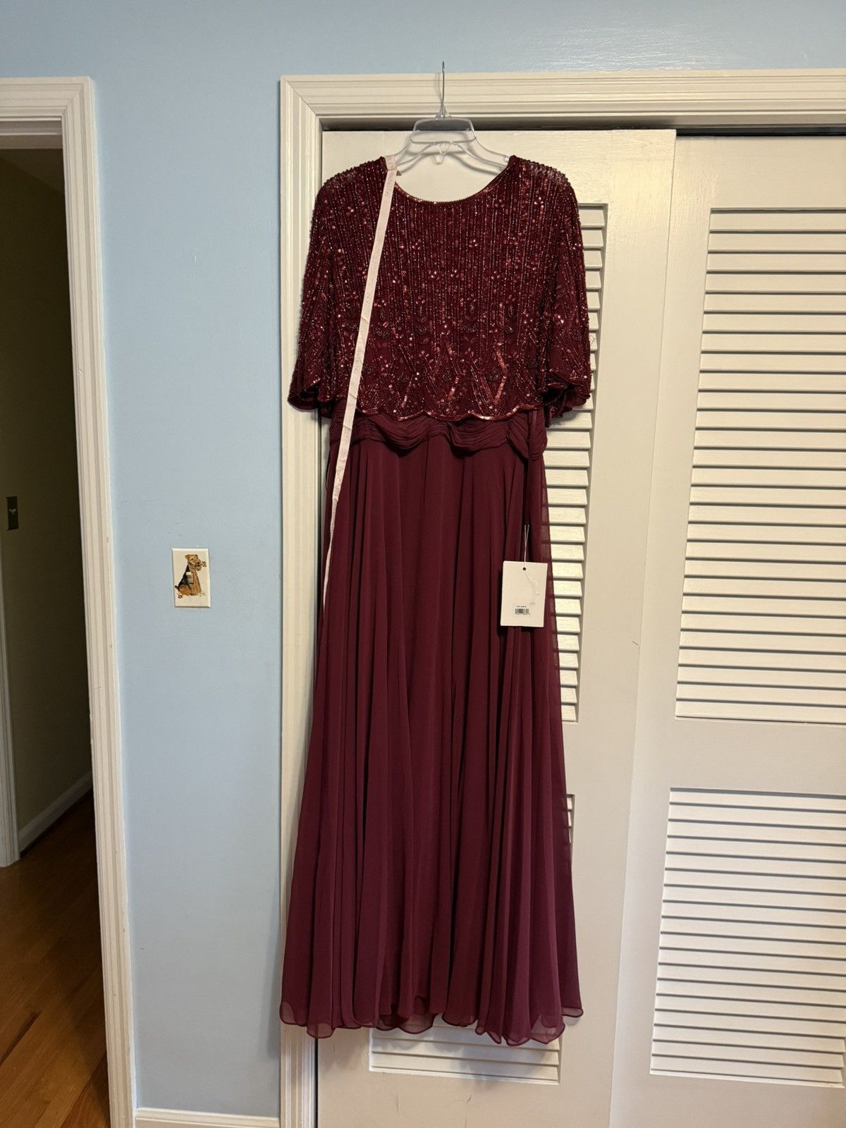 Elegant Burgundy MacDuggal Evening Gown