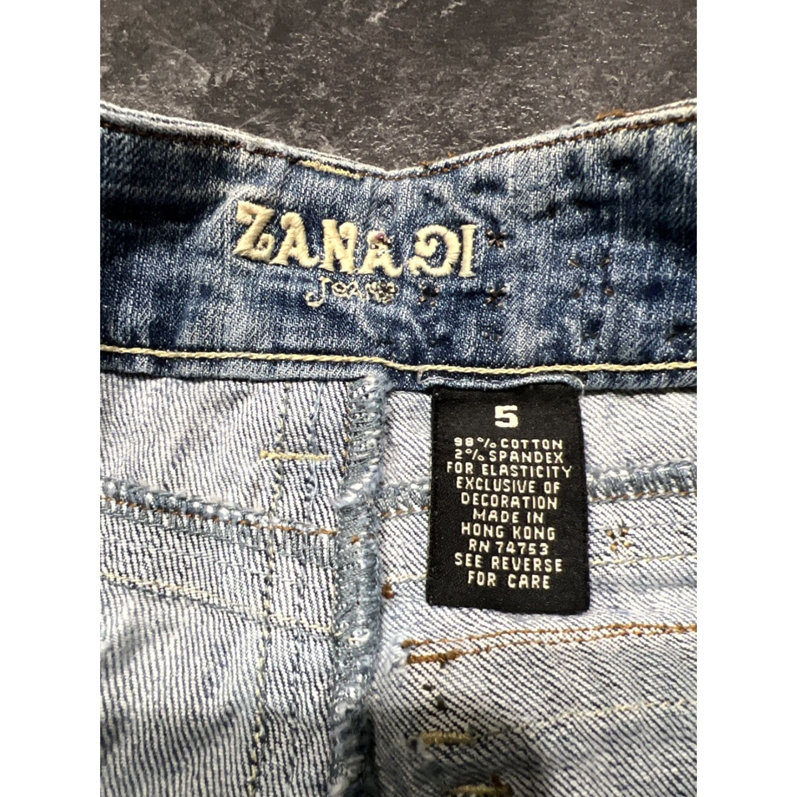 Vintage VINTAGE Zana Di Women’s 28x32 High Rise Flare Leg Jeans Embroidered 90s Y2K Denim Blue Juniors Size 27" / US 4 / IT 40 - 5 Thumbnail
