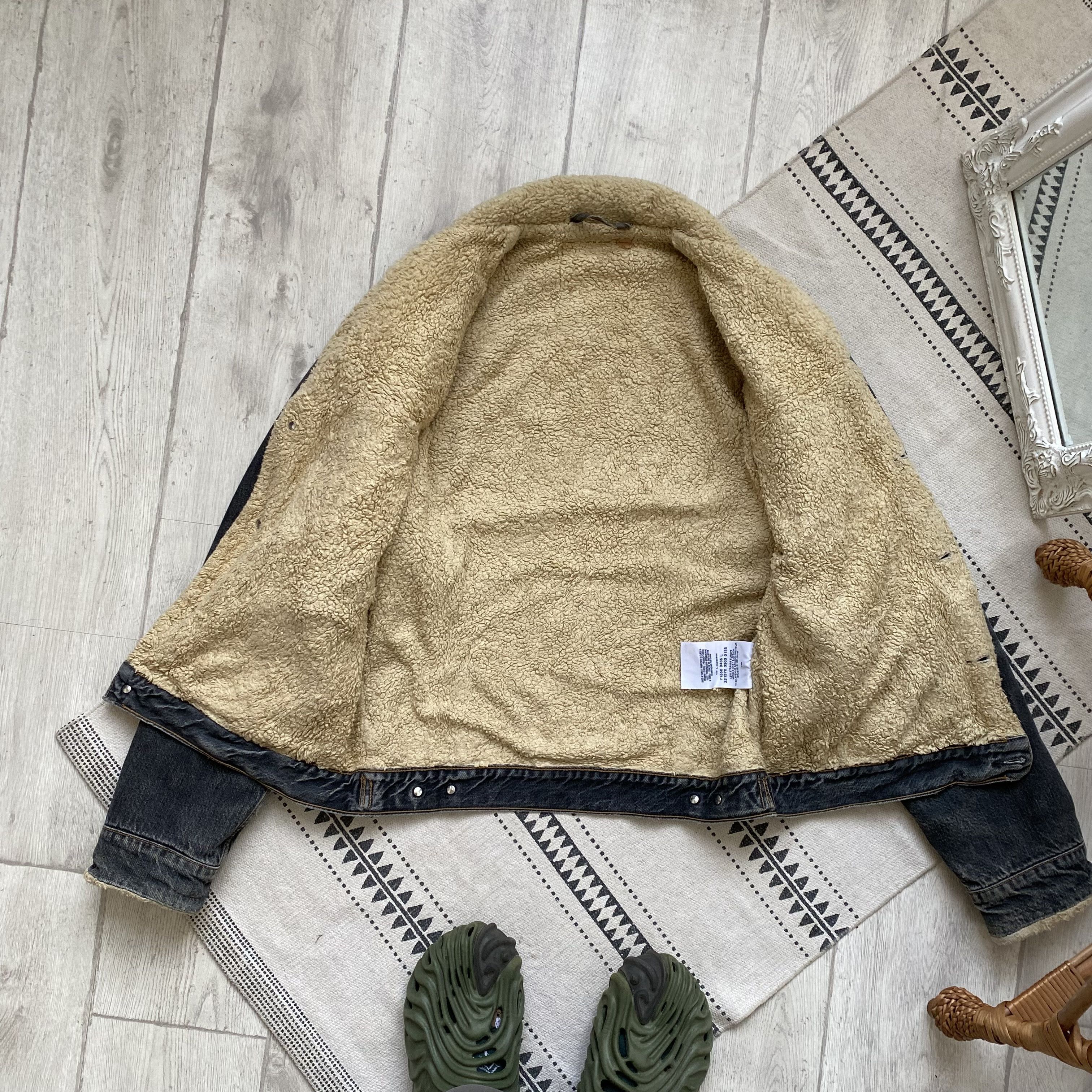 Levi's Vintage Clothing 🕷️ Vintage 00s Faded Levis Trucker Denim Sherpa jacket Y2K Size US M / EU 48-50 / 2 - 10 Thumbnail