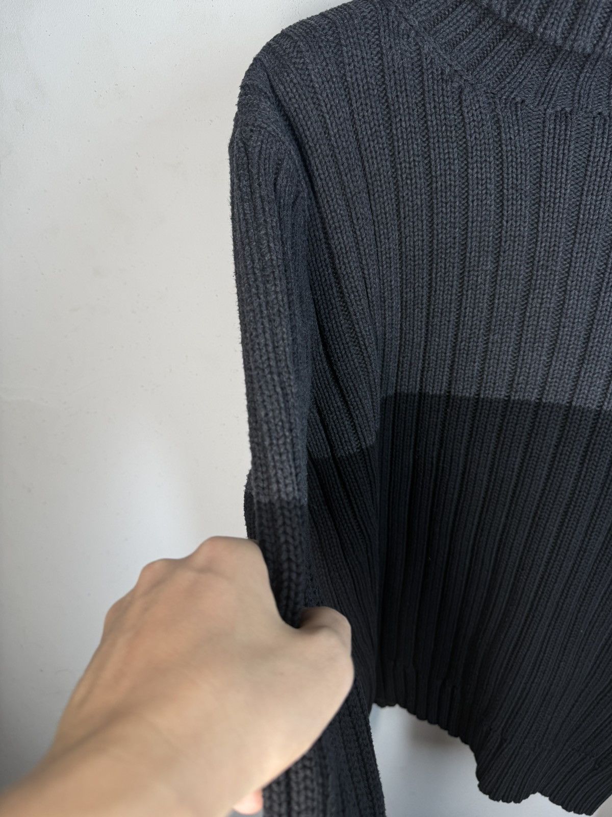 Yves Saint Laurent Grey/Black YSL Sweater Turtleneck Heavy Knit Vintage Yves Size US L / EU 52-54 / 3 - 13 Thumbnail