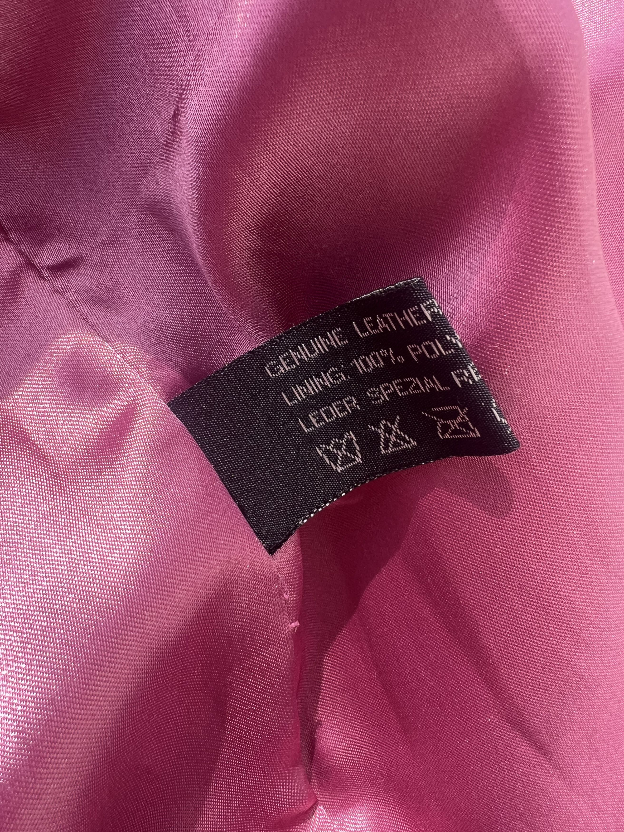 Vintage pink leather jacket genuine Size XL / US 12-14 / IT 48-50 - 6 Thumbnail