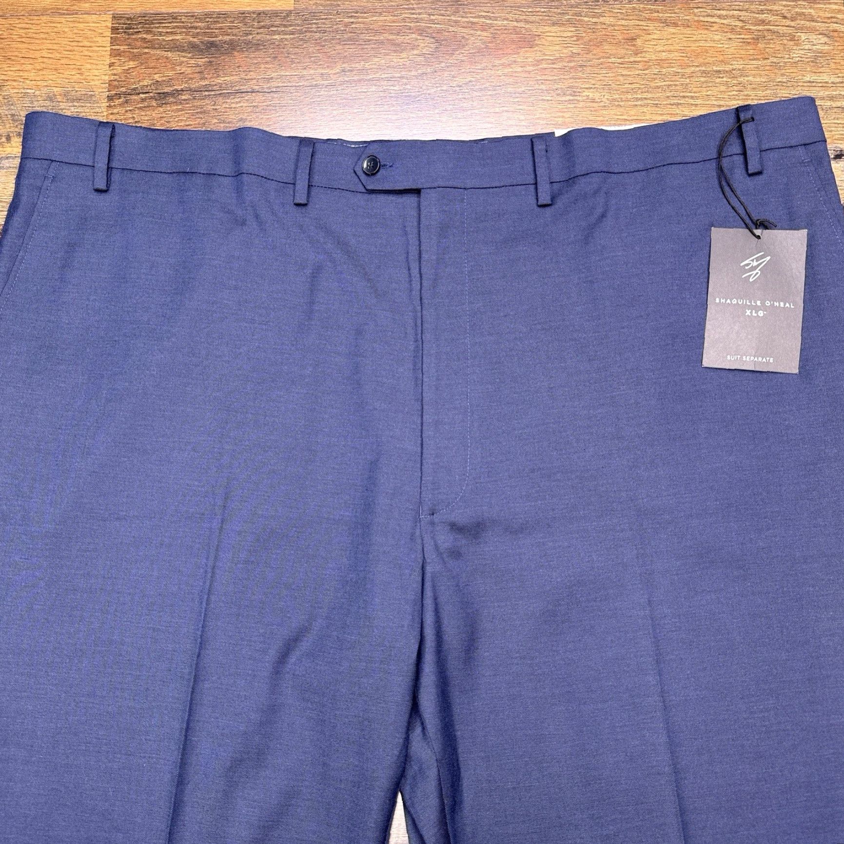 Vintage VINTAGE Shaquille O Neal Pants 52x32 Blue High Rise Stretch Suit Seperate New Size 52R - 4 Thumbnail