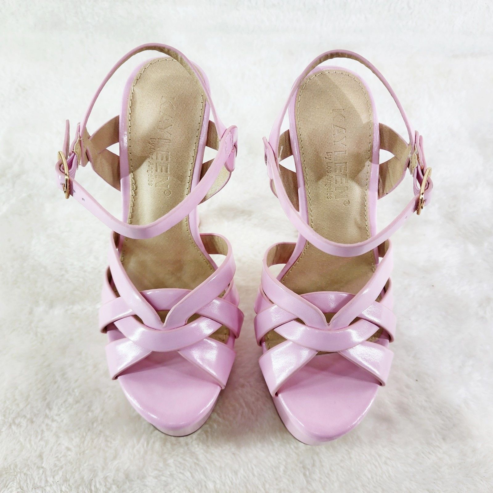 Other Rihbah Baby Pink Patent Platform 6" Stiletto High Heels Ankl Size US 7.5 / IT 37.5 - 6 Thumbnail