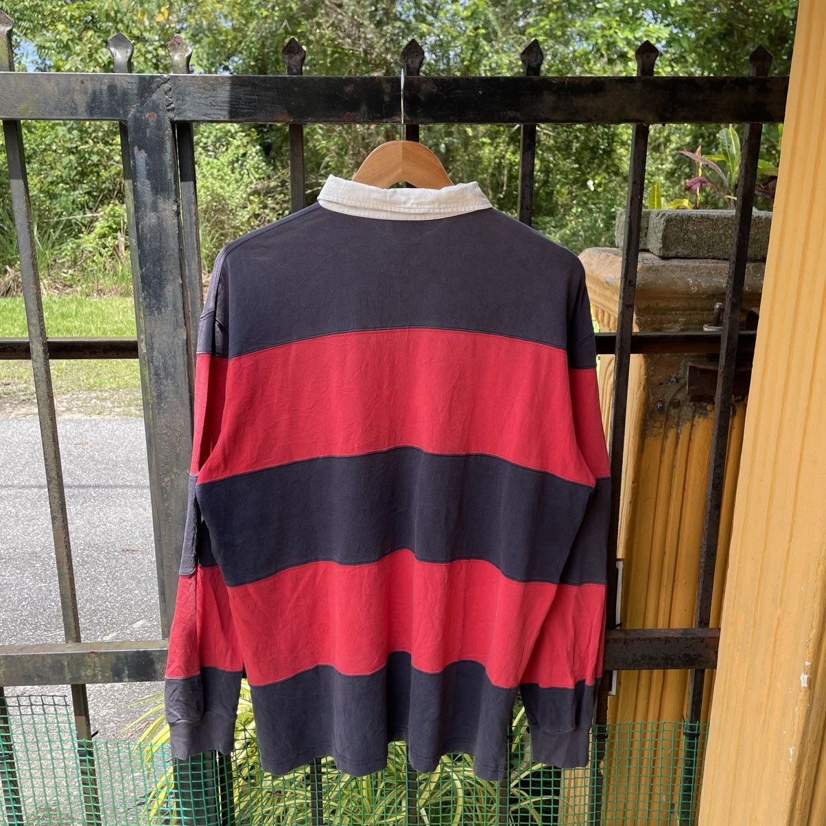 Tribal Streetwear × Vintage 🔥Vintage Tribal Skateboard Striped Polos Rugby Shirts Size US L / EU 52-54 / 3 - 2 Thumbnail