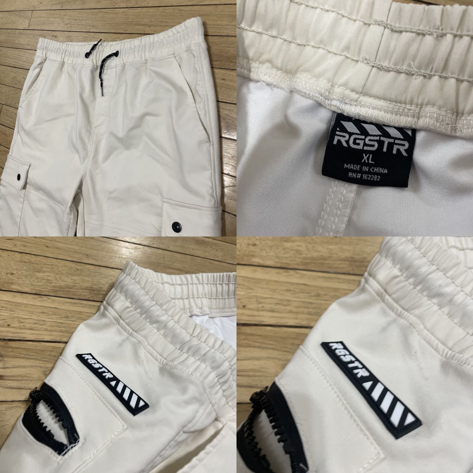 Vintage RGSTR Jogger Streetwear Pants Adult XL Lounge Sweat Pants Cream Old Money Grunge Slim Pocket Drawstring Size US 29 - 10 Thumbnail