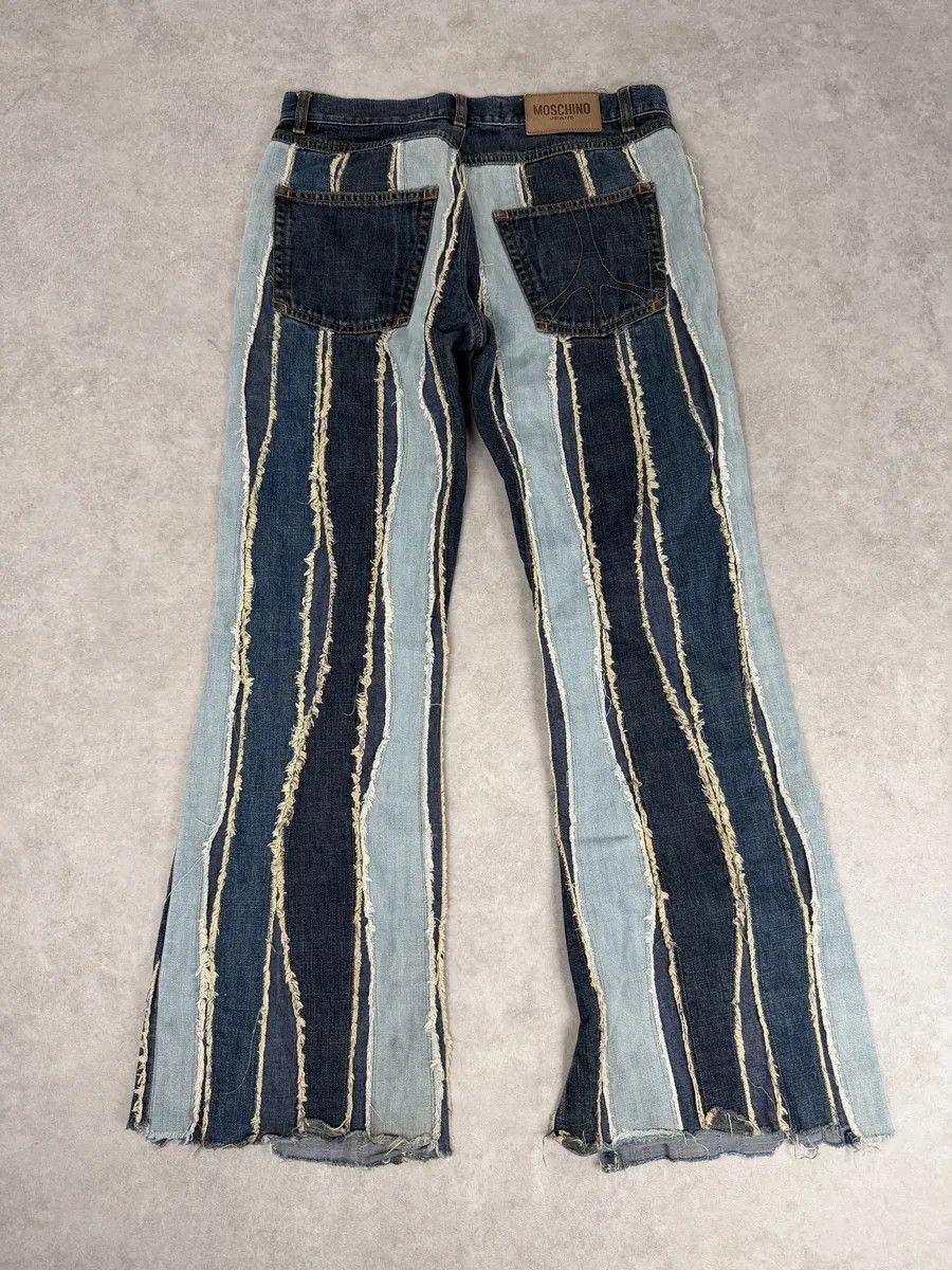 Moschino 2000s Moschino Denim Lines Blue Destroyed Jeans Size US 30 / EU 46 - 2 Thumbnail