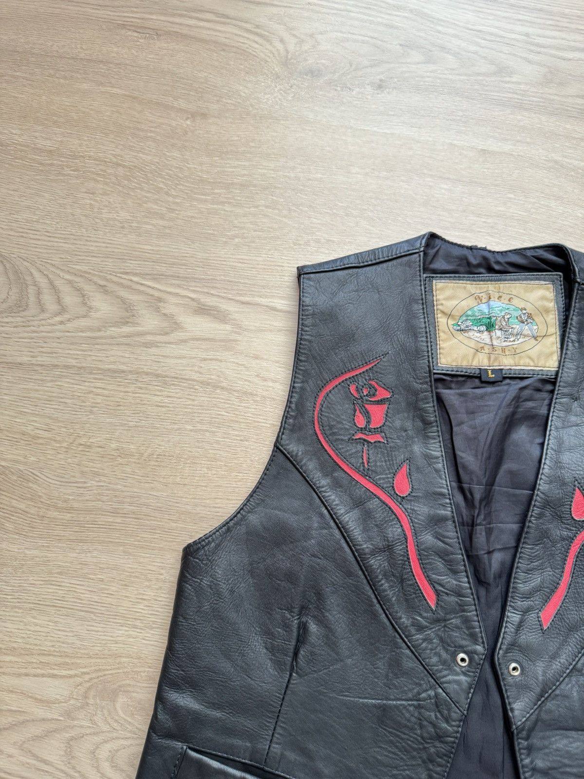 Genuine Leather Vintage 90’s Amazing Western Cowboy Genuine Leather Vest Size US L / EU 52-54 / 3 - 3 Thumbnail