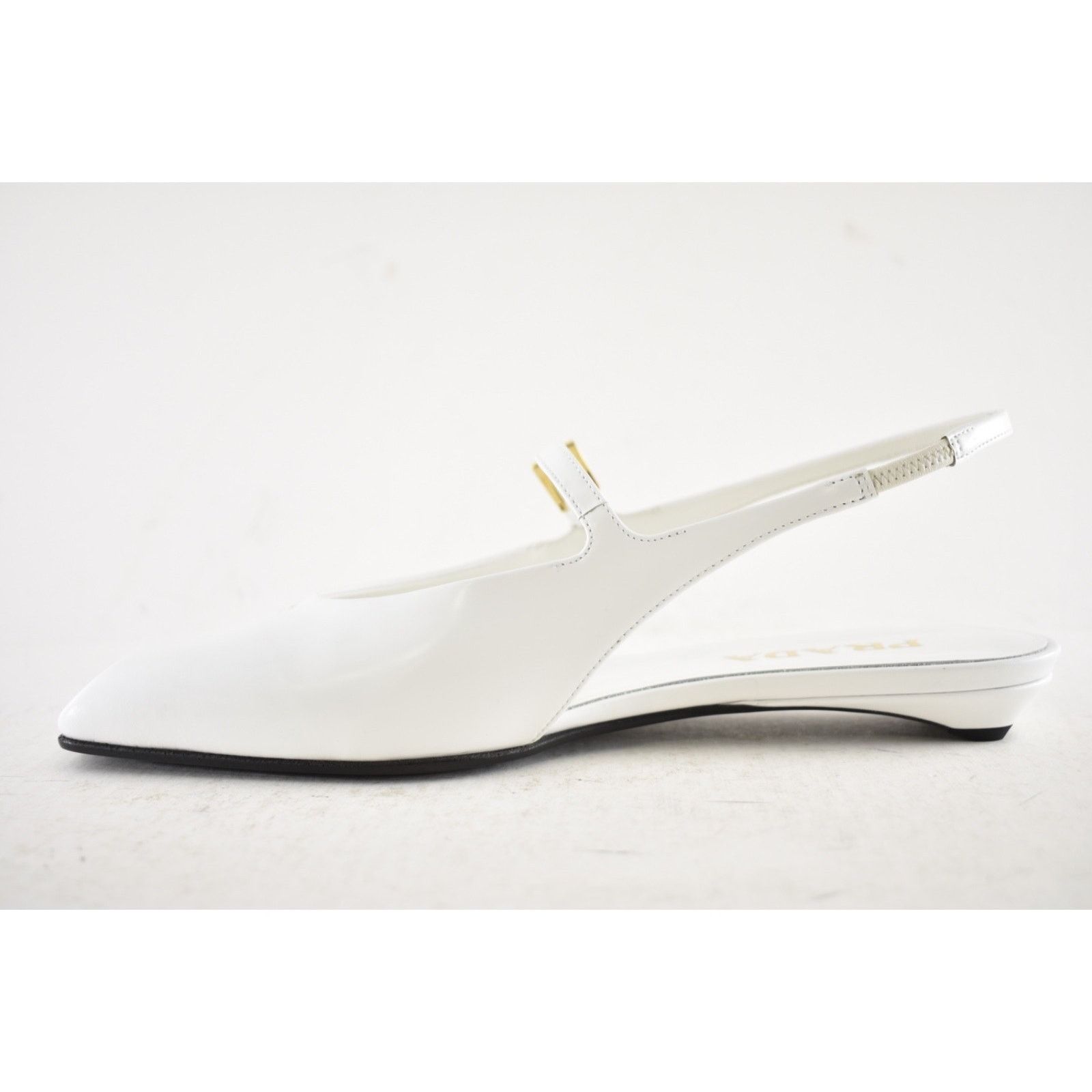 Prada Prada White Leather Square Toe Mary Jane Slingback Flat 41 Size US 11 / IT 41 - 15 Thumbnail