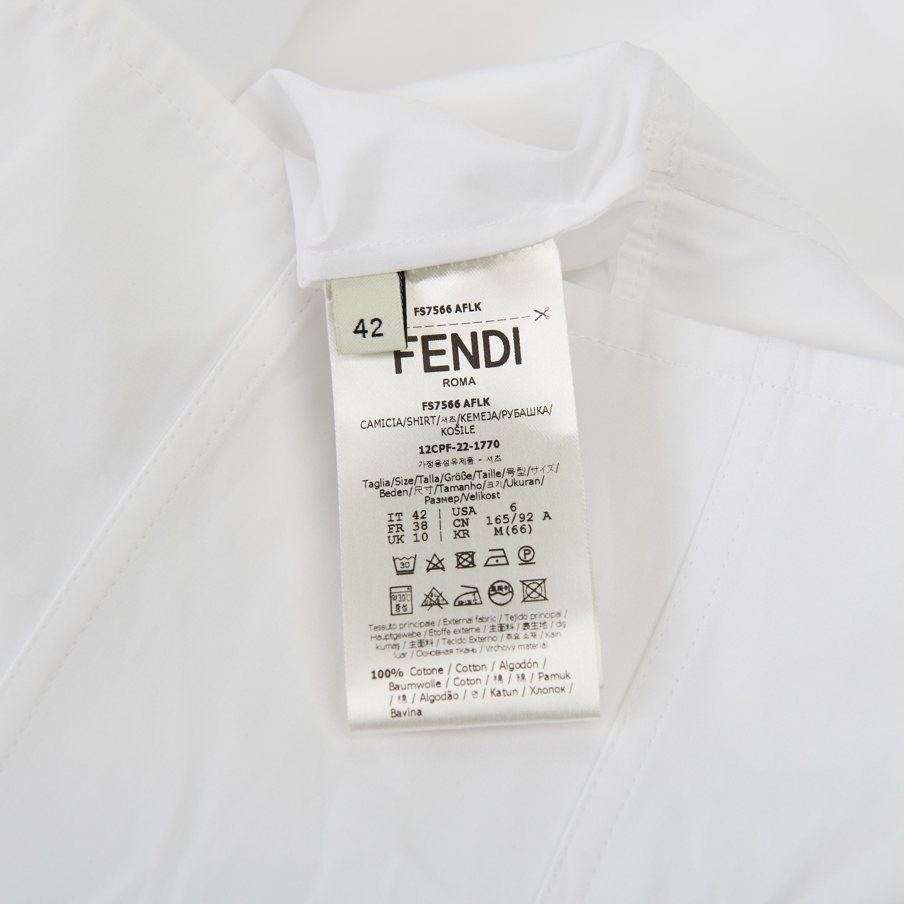 White Long-sleeved Cotton Shirt