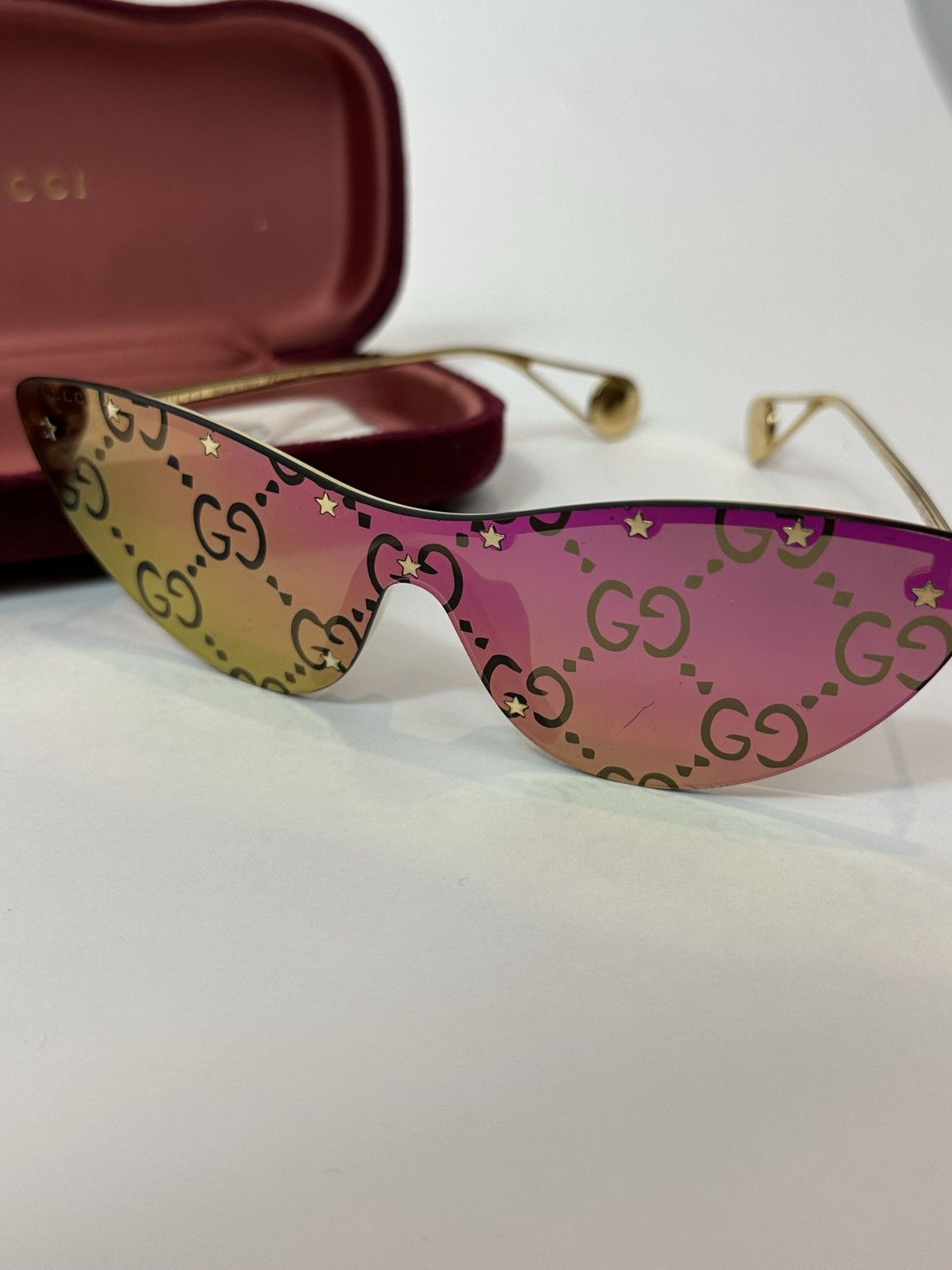 Gucci Gucci Cateye Rimless Sunglasses Size ONE SIZE - 1 Thumbnail