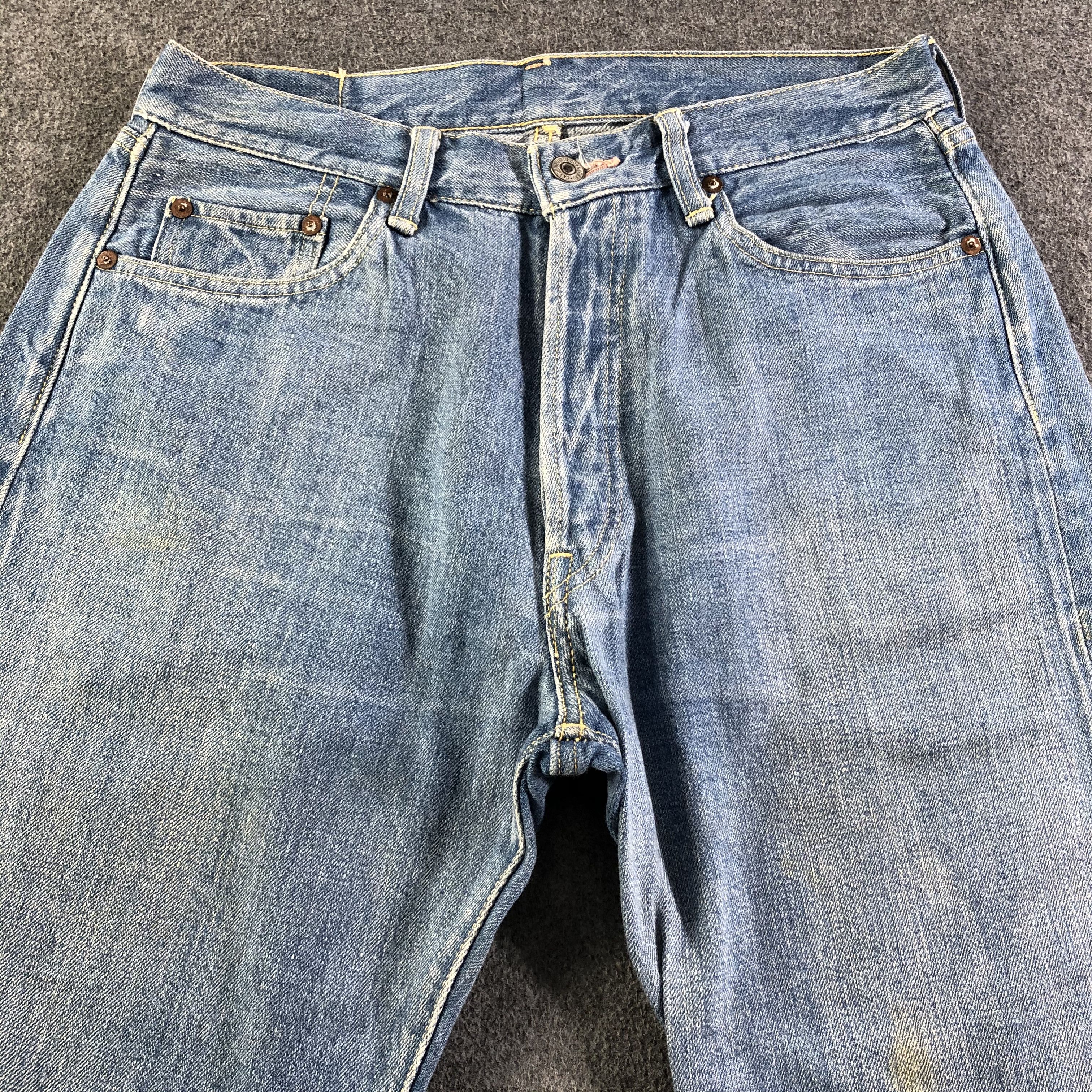 Japanese Brand Vintage Light Wash Earth Culture Redline Jeans-J2993 Size US 31 - 3 Thumbnail