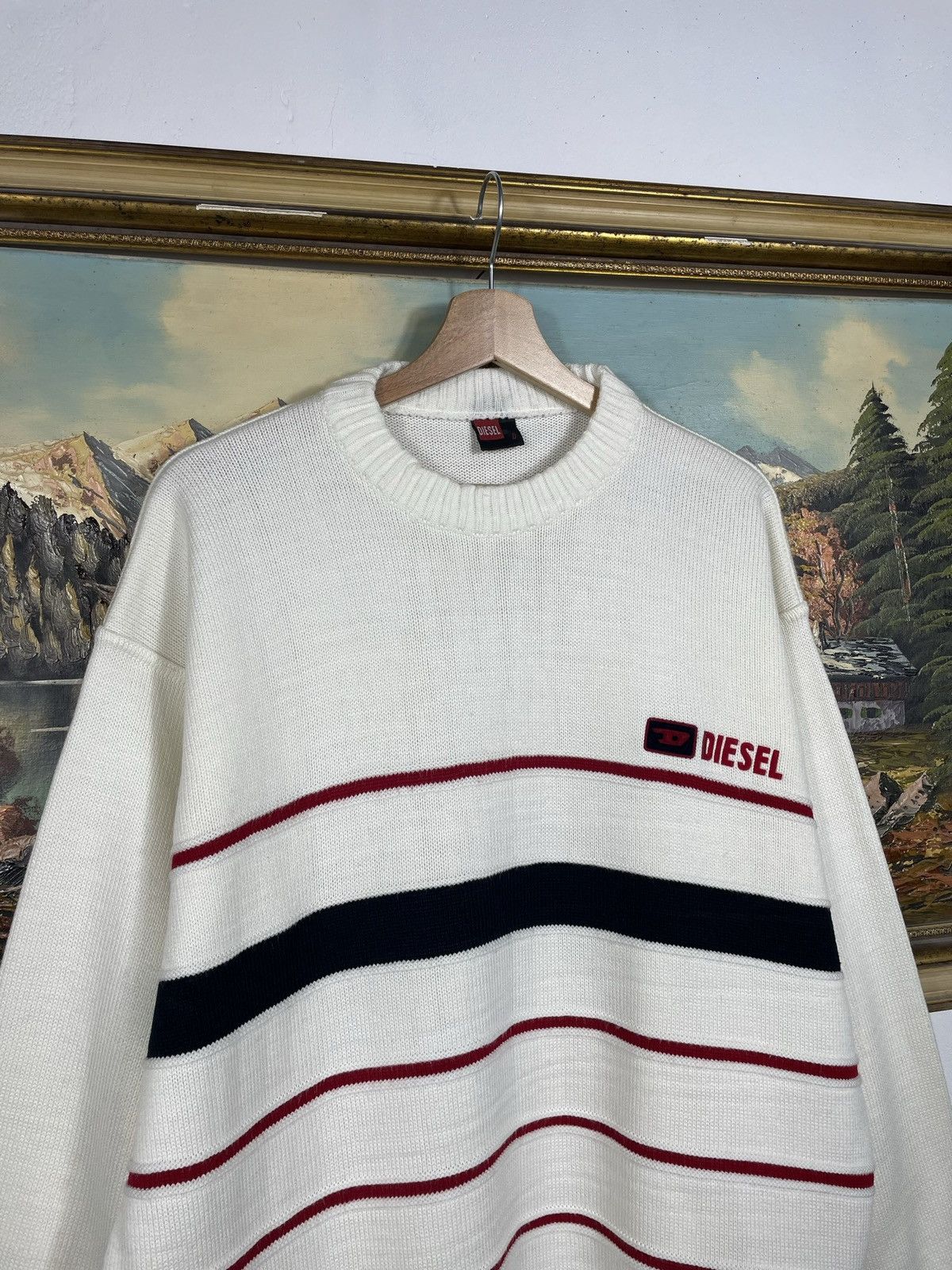 Diesel × Japanese Brand × Vintage Diesel Retro Y2k Pull Knitwear Sweatshirt Crewneck Drip Swag Size US XXL / EU 58 / 5 - 4 Thumbnail
