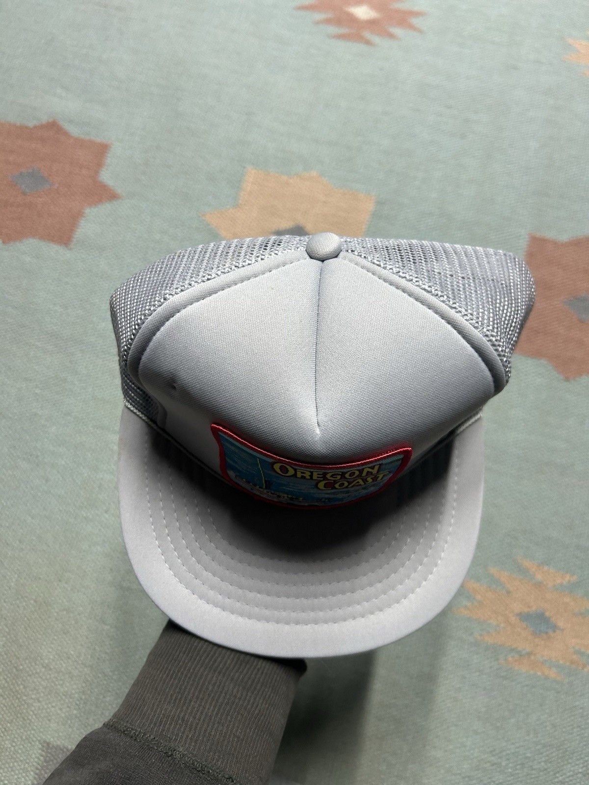 Vintage Trucker hat Oregon coast big patch ocean water boat nature Size ONE SIZE - 4 Thumbnail