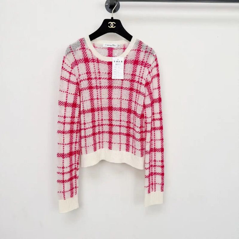 Dior Dior Pink Wool Long Sleeve Sweater 0089 Size S / US 4 / IT 40 - 1 Thumbnail