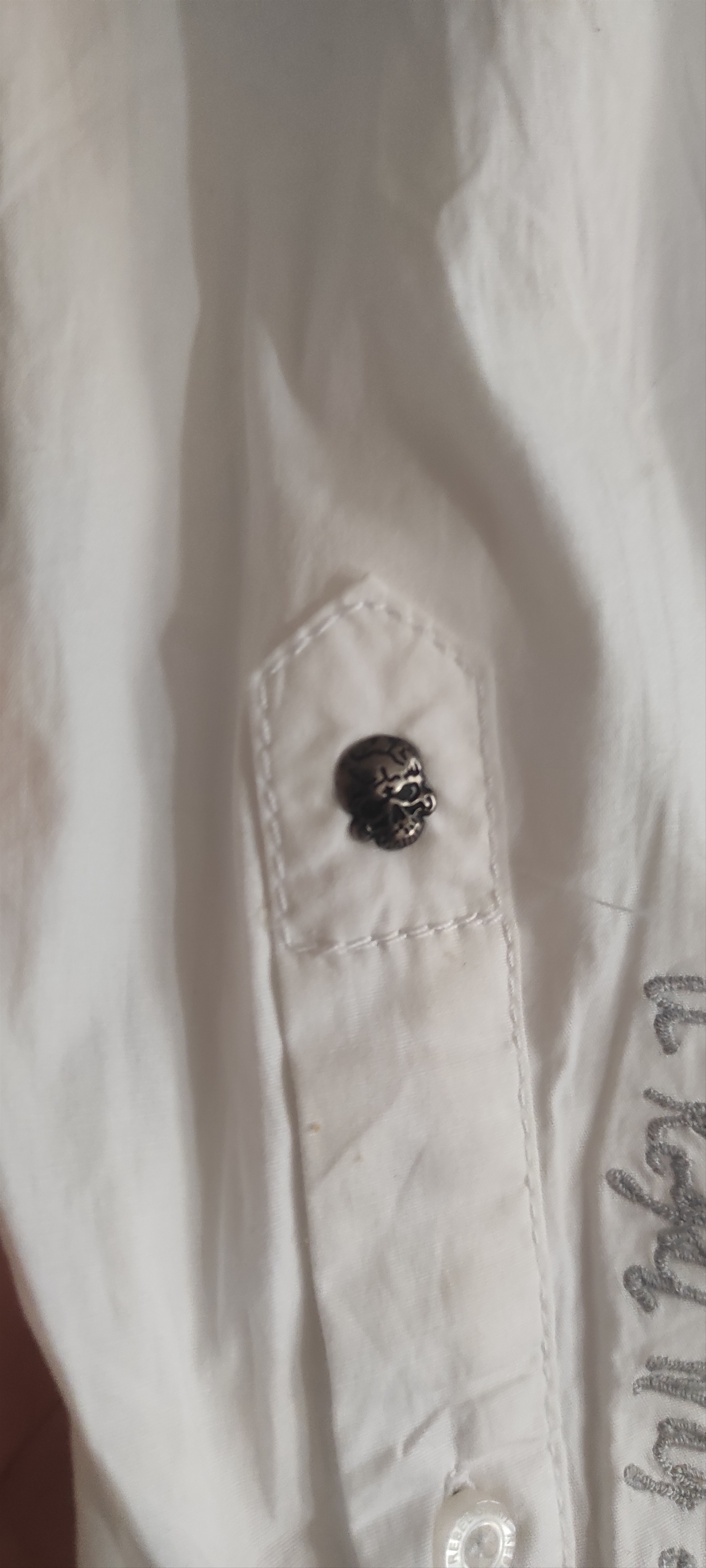 Other Rebel Spirit Embroidered Patched Skull Men's Shirt Size L Size US L / EU 52-54 / 3 - 10 Thumbnail