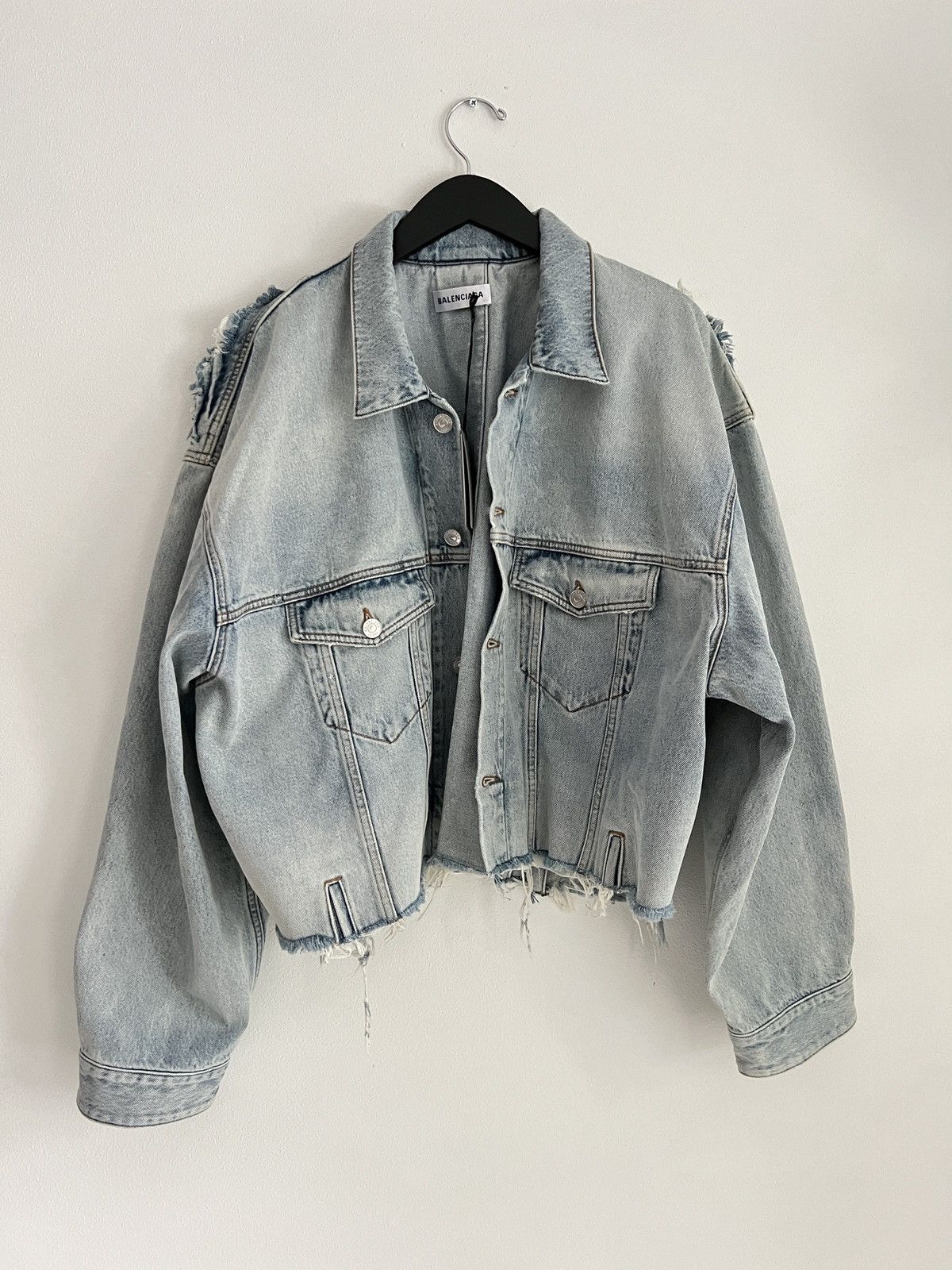 Balenciaga Lost Tape Reconstructed Raw Hem Denim Jacket - 2 Size US L / EU 52-54 / 3 - 1 Thumbnail