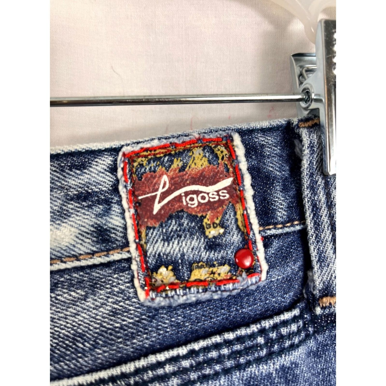 Vintage VINTAGE Vigoss Jeans Women Size 29 M Low Straight Loves slice Raw Denim Blue Chic & Moda Size 29" - 6 Thumbnail