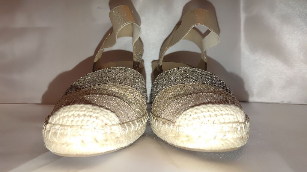 The Unbranded Brand Anne Klein Metallic & Leather Aleahia Espadrille Size 8M Size US 8 / IT 38 - 6 Thumbnail