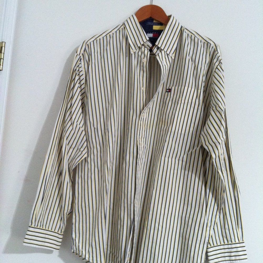 Tommy Hilfiger TOMMY HILFIGER MENS COTTON BUTTON DOWN CASUAL SHIRT SIZE: L Size US L / EU 52-54 / 3 - 3 Thumbnail