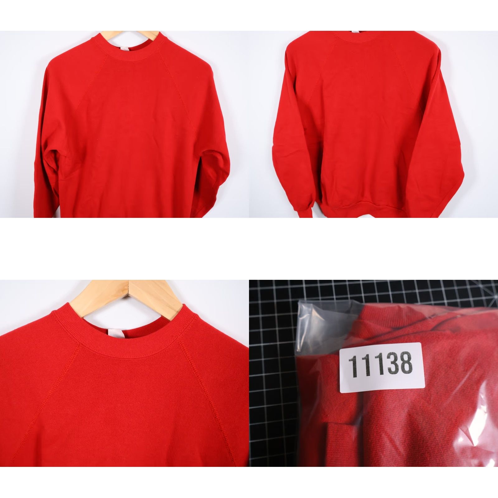Tultex VINTAGE Tultex Sweatshirt Mens Small Red Crewneck Raglan Sleeve Solid (Large Tag) Size US S / EU 44-46 / 1 - 8 Thumbnail