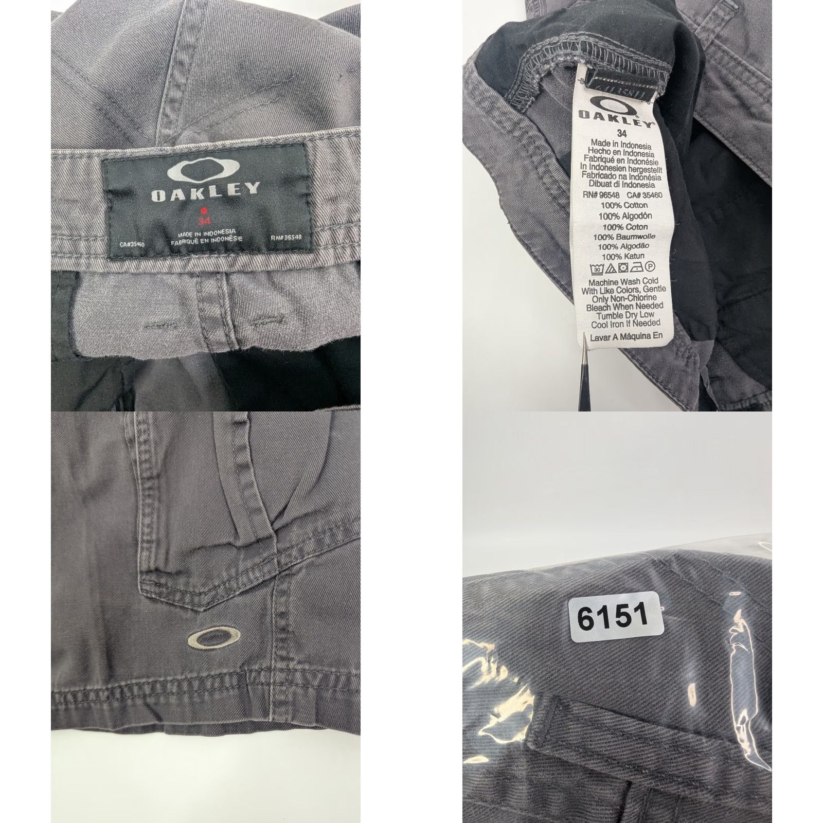 Oakley Oakley Cargo Shorts Men's Gray Size 34 Cotton Outdoor Skater Cargo Size US 34 / EU 50 - 8 Thumbnail