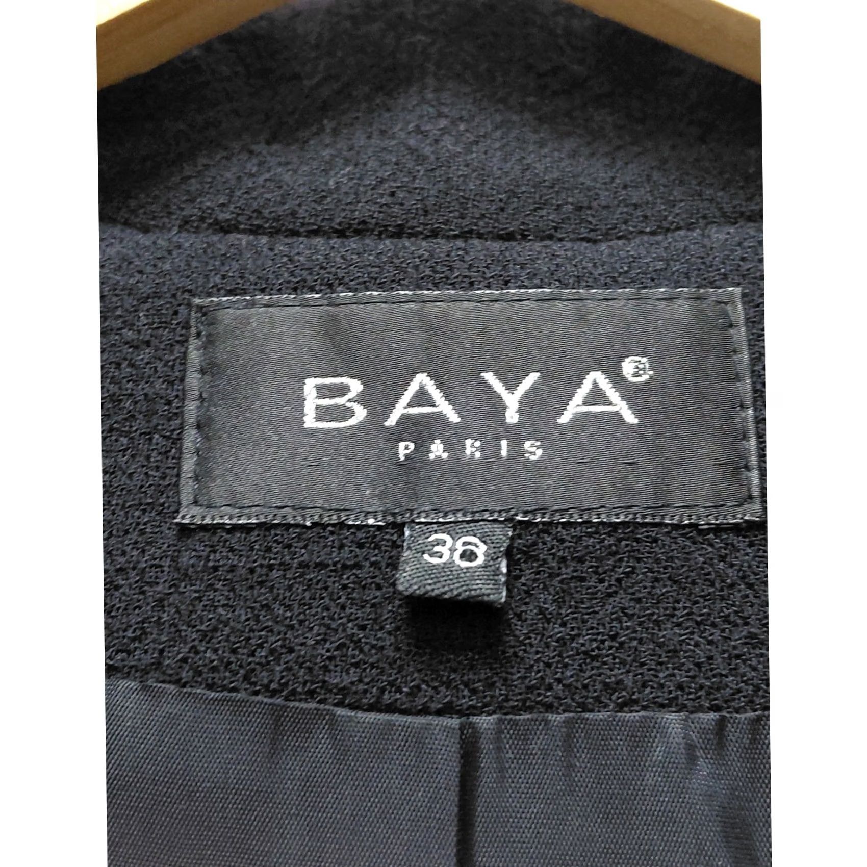 Vintage BAYA PARIS Coat Womens 30 Black Button Solid Long Sleeve Size Size 4XL / US 24-26 - 3 Thumbnail