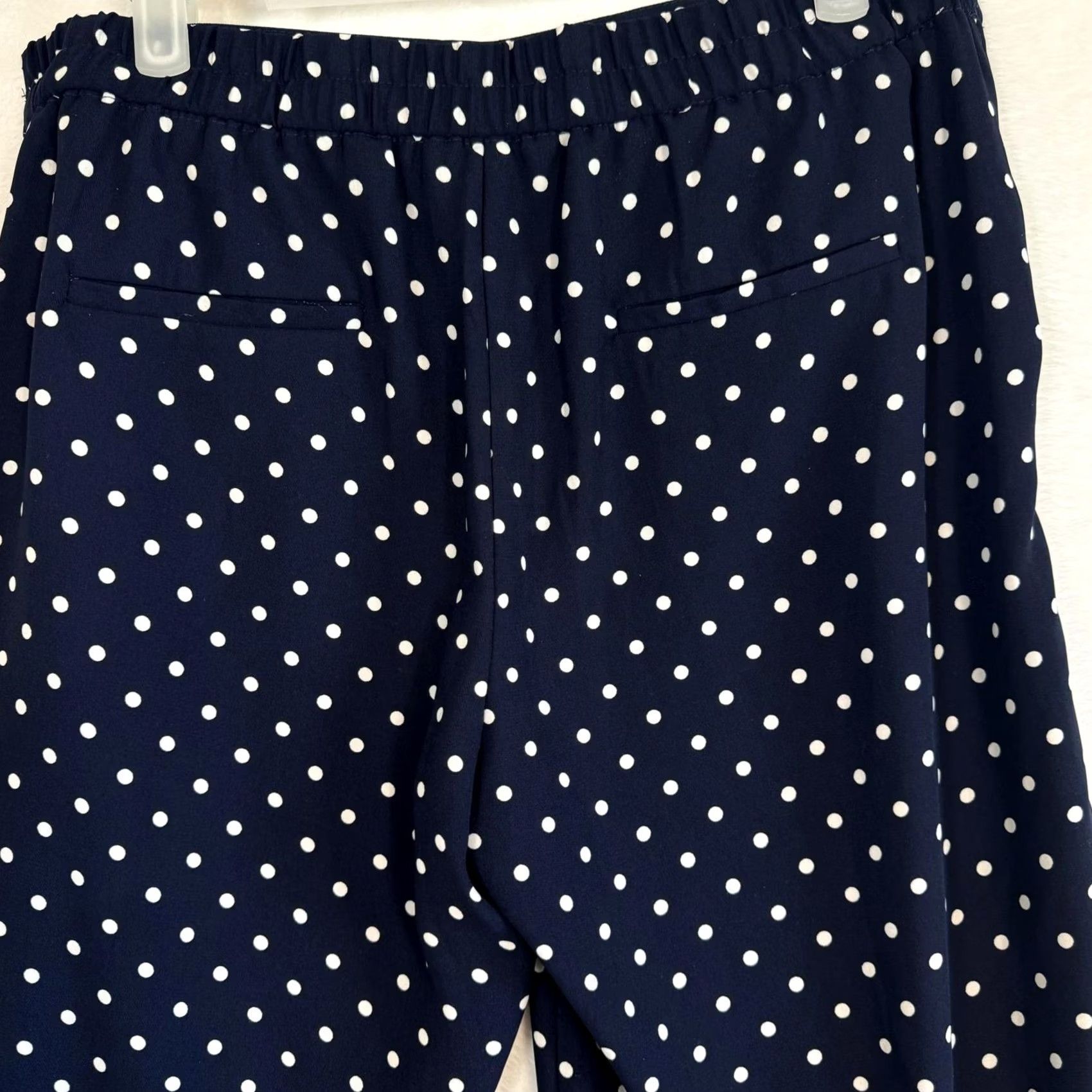 Banana Republic Banana Republic Pants Wide Leg Navy Blue White Dots M W 192 Polyester Cotton Dress Pants Modern Preppy Womens Regular Wide-Leg Size 32" / US 10 / IT 46 - 4 Thumbnail