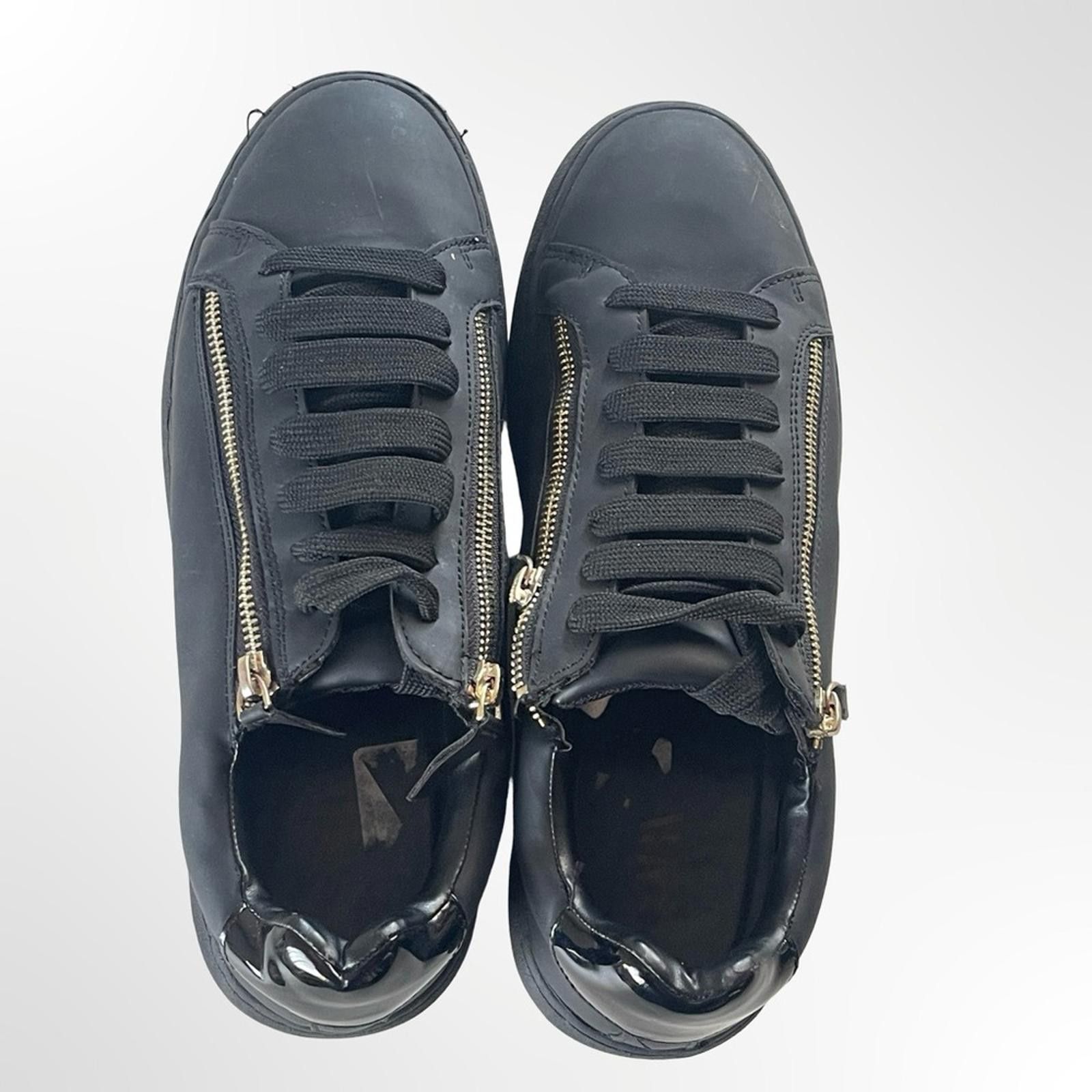 Other Zara Black Sneakers with Gold Zip Accent Size US 10 / EU 43 - 4 Thumbnail