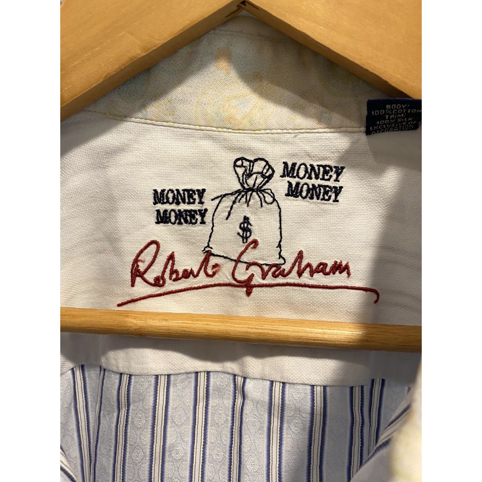 Robert Graham ROBERT GRAHAM Money Wall Street Button-Down Shirt Blue White Large Men’s Button-Up Shirt L Mens Size US L / EU 52-54 / 3 - 5 Thumbnail