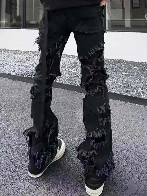 Japanese Brand VIBE Street style ripped TO style bootcut jeans Size US 32 / EU 48 - 4 Thumbnail