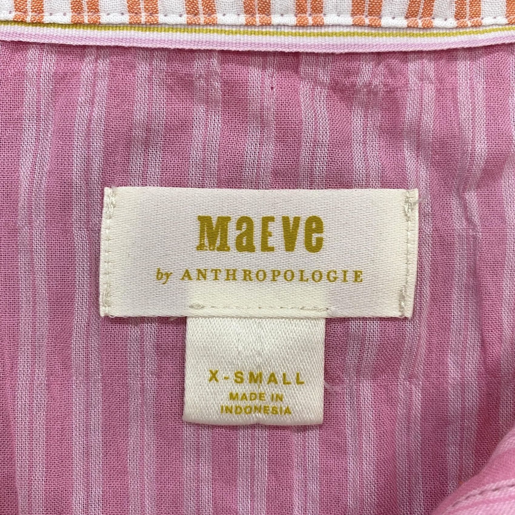 Vintage Maeve Striped Tunic Shirt XS Women's Button-Up Casual Cotton Blend Spandex Lightweight Collared Long Sleeve Button-Front 90s? Size XS / US 0-2 / IT 36-38 - 6 Thumbnail