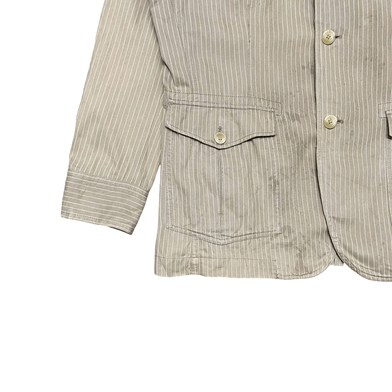 Kansai Yamamoto Vintage Kansai Jeans Chore Hickory Striped Jacket Size US L / EU 52-54 / 3 - 3 Thumbnail