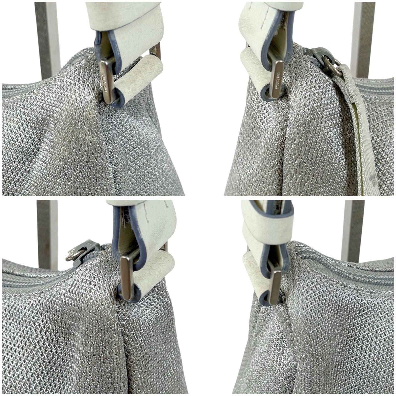 Prada Prada - Silver Textured Shoulder Bag Size ONE SIZE - 4 Thumbnail