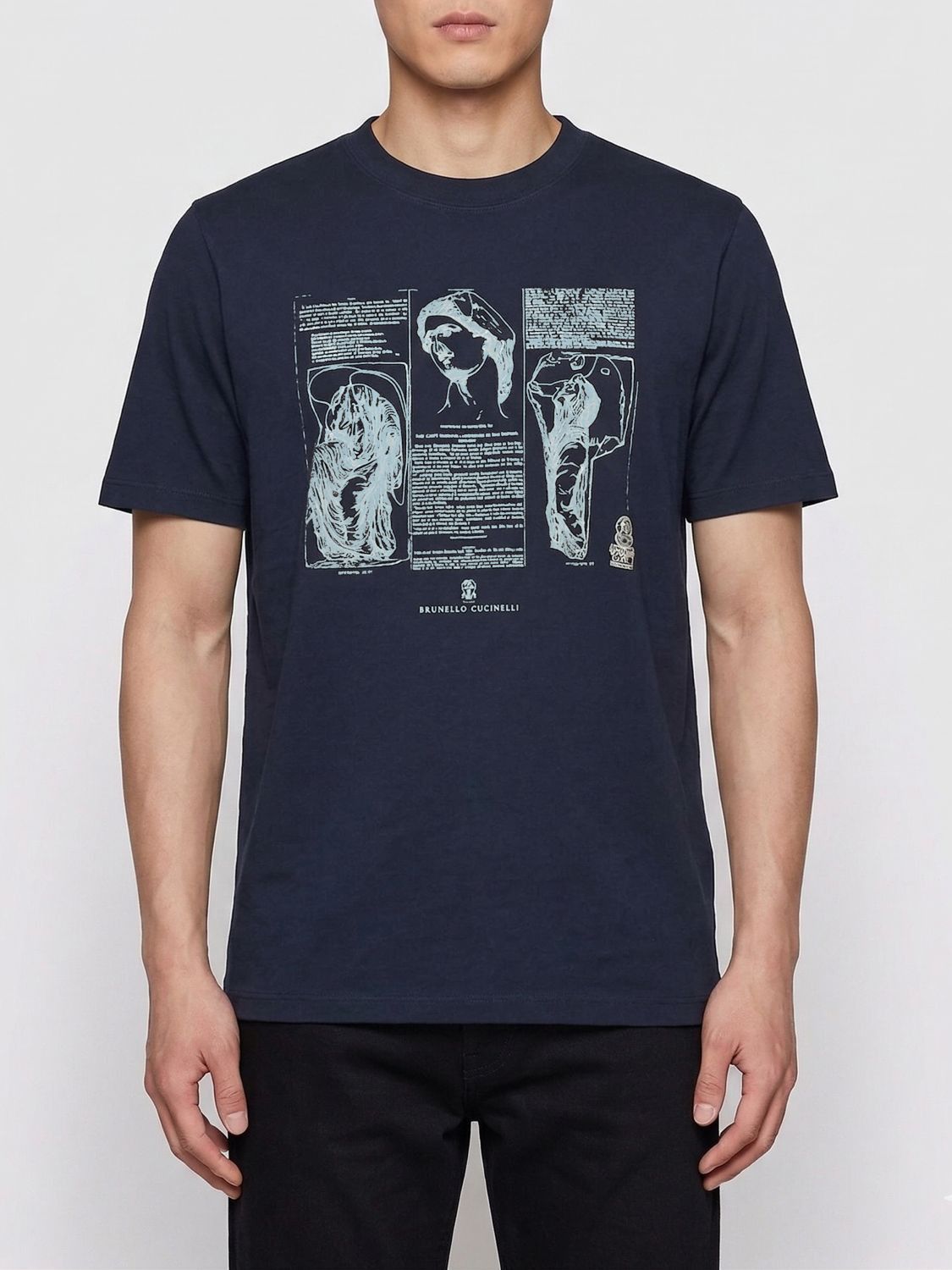 Brunello Cucinelli Brunello Cucinelli T-Shirt Men Blue Size US S / EU 44-46 / 1 - 1 Thumbnail