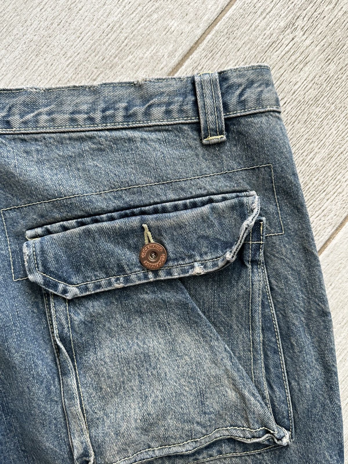 Other Vintage Y2K Clockhouse Mud Wash Denim Biker Jeans Baggy Fit Size US 36 / EU 52 - 9 Thumbnail