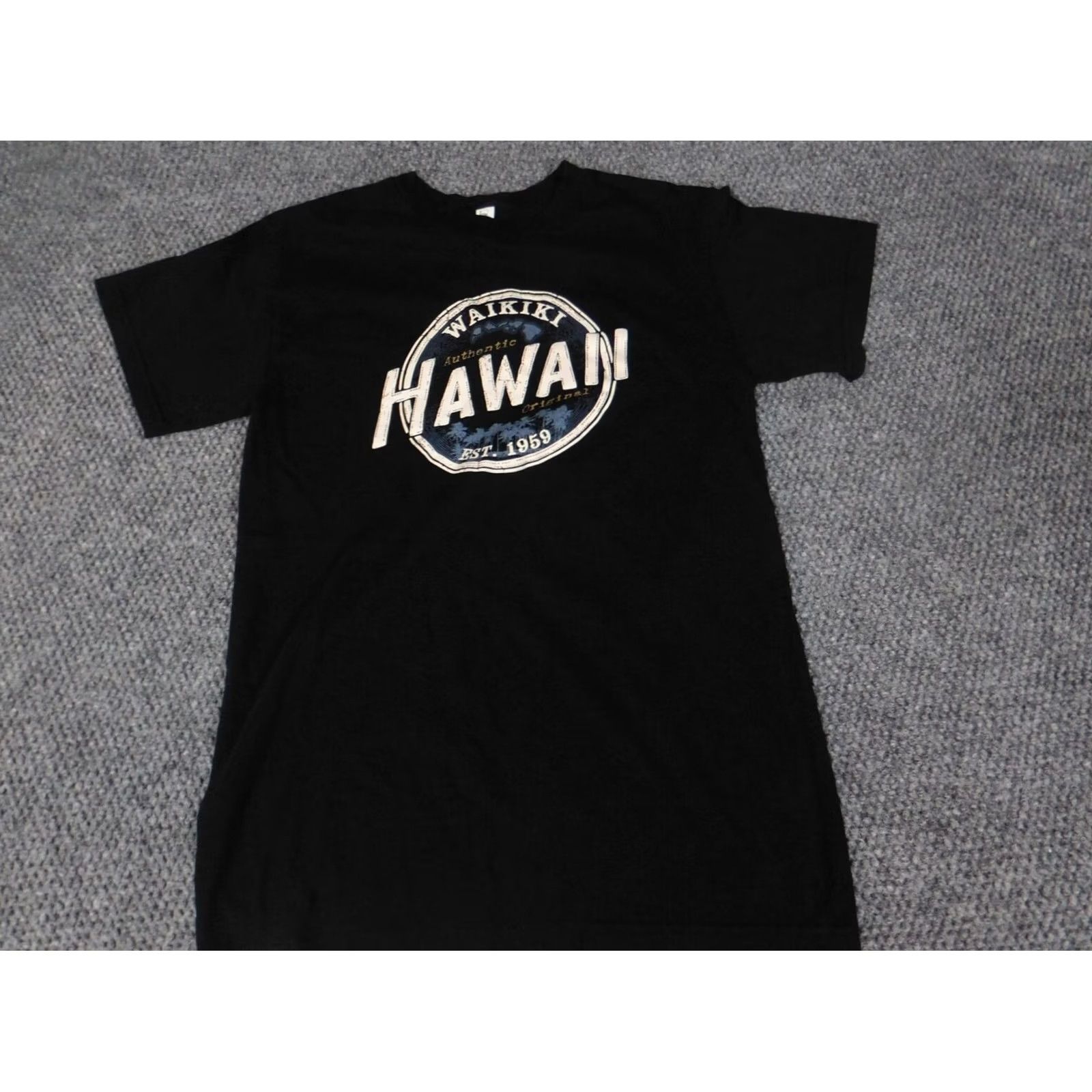 Vintage Alstyle Hawaii Shirt S Men Black Cotton Blend Logo Crew Neck Short Sleeve T-Shirt Waikiki Graphic Hawaii Mens Shirt Size US S / EU 44-46 / 1 - 3 Thumbnail
