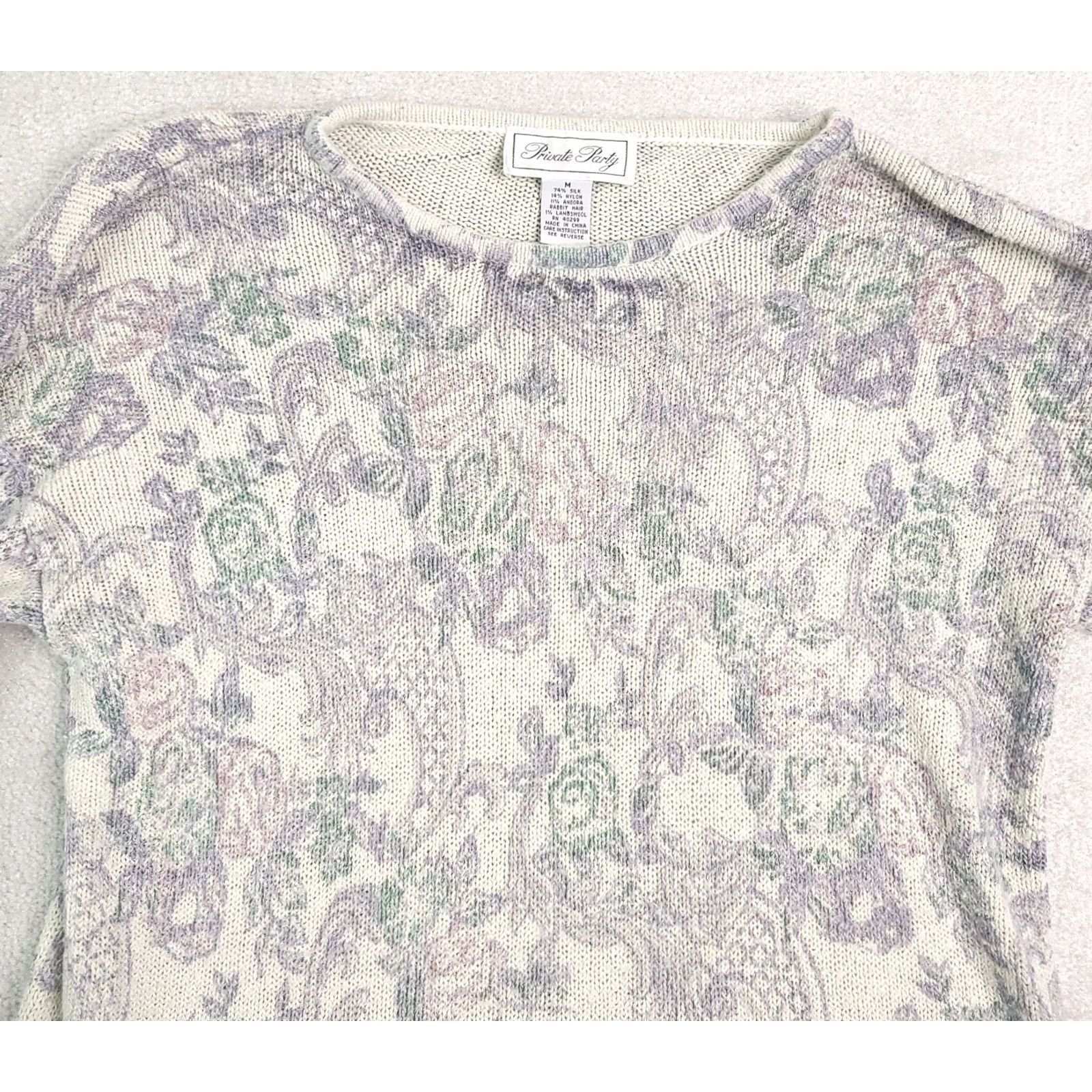 Vintage VINTAGE Private Party Sweater Medium Open Knit Long Sleeve Women's SEE PHOTOS Size M / US 6-8 / IT 42-44 - 3 Thumbnail