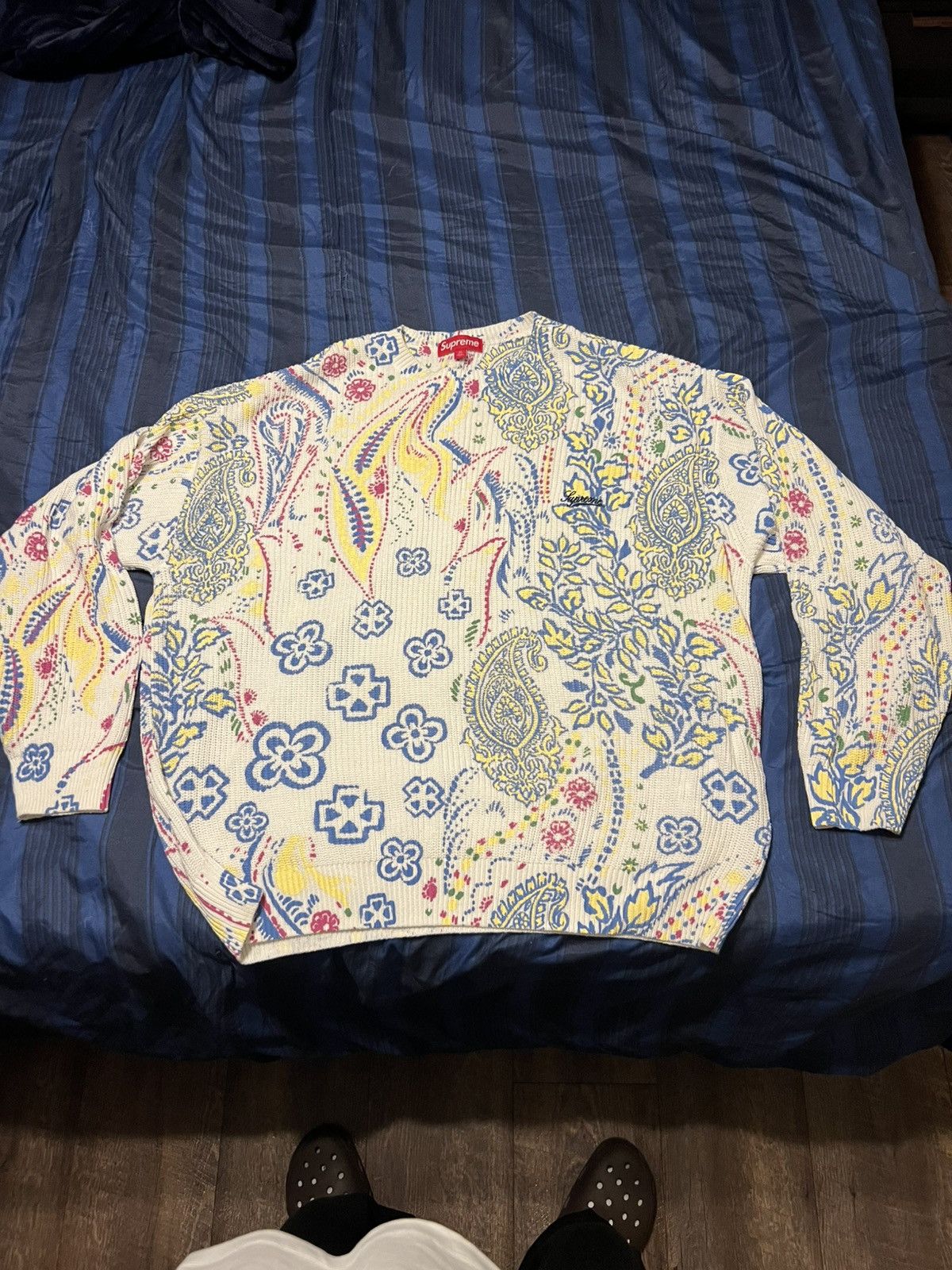 Supreme Supreme Bandana Sweater. Safety Orange! | Grailed
