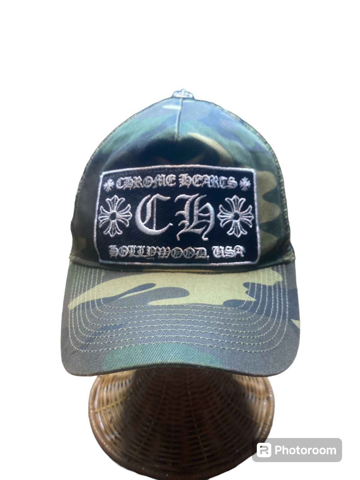 Chrome Hearts Vtg Chrome Heart F*** Trucker Camo Hats Size ONE SIZE - 1 Thumbnail