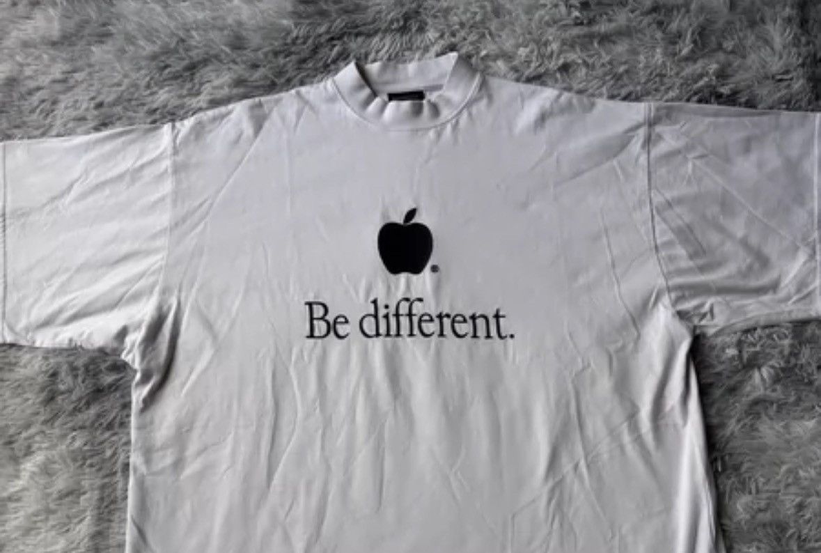 Balenciaga Balenciaga beige apple embroidery Be short sleeved shirt Size US M / EU 48-50 / 2 - 3 Thumbnail