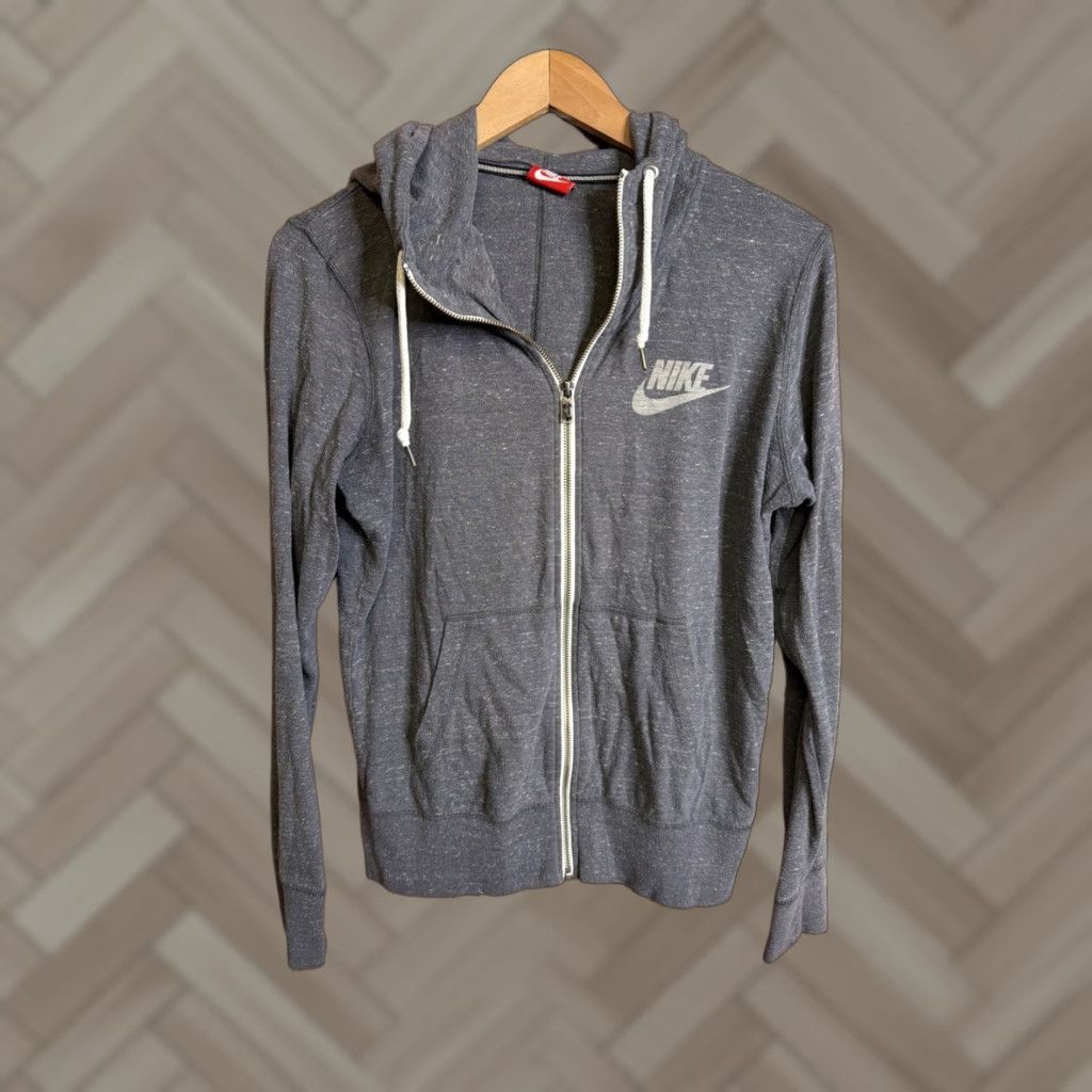 Nike Nike Hoodie Women Zip Up Gray Lightweight Sweatshirt M Medium Charcoal Full Zip Activewear Long Sleeve Size M / US 6-8 / IT 42-44 - 1 Thumbnail