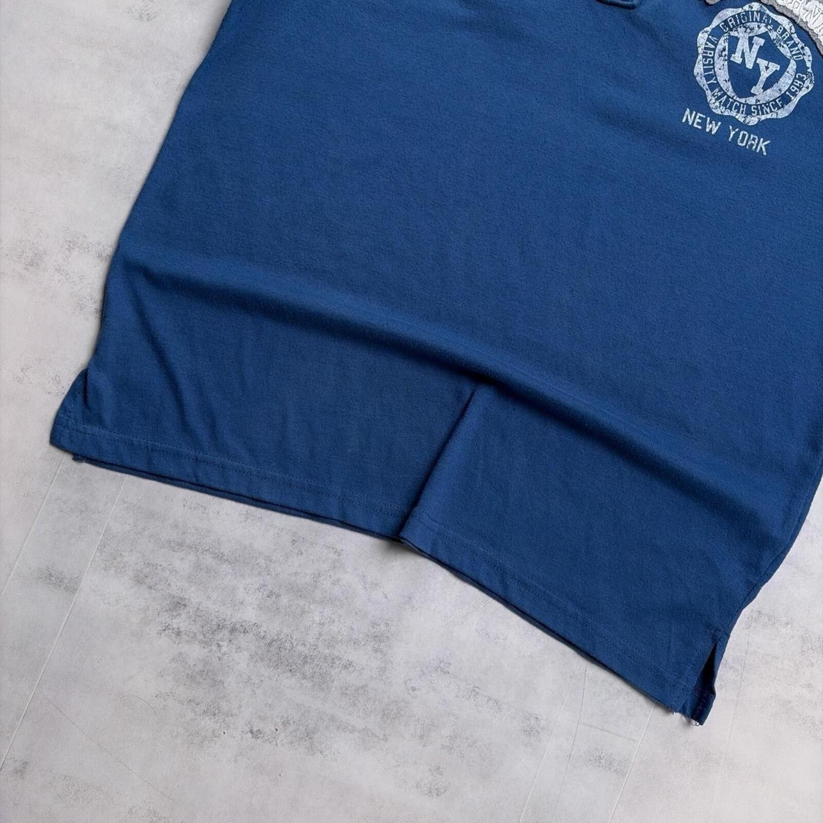 Other Y2K Blue Surf Grunge New York Polo Shirt Size US L / EU 52-54 / 3 - 4 Thumbnail