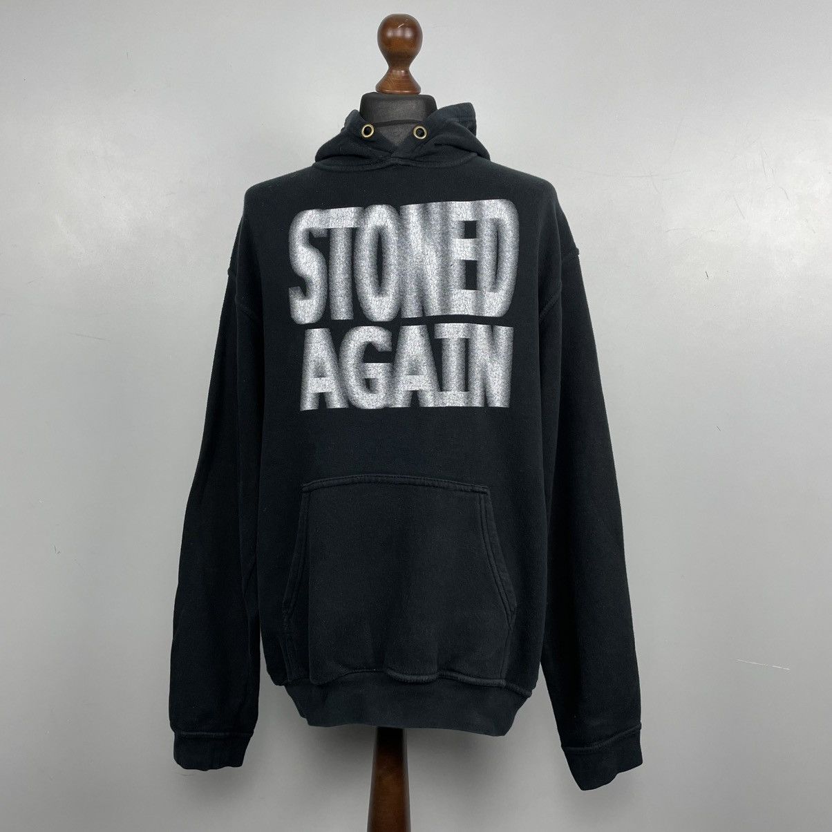Vintage Vintage 90s Faded Stoned Again Humor Hoodie style Balenciaga Size US XL / EU 56 / 4 - 1 Thumbnail