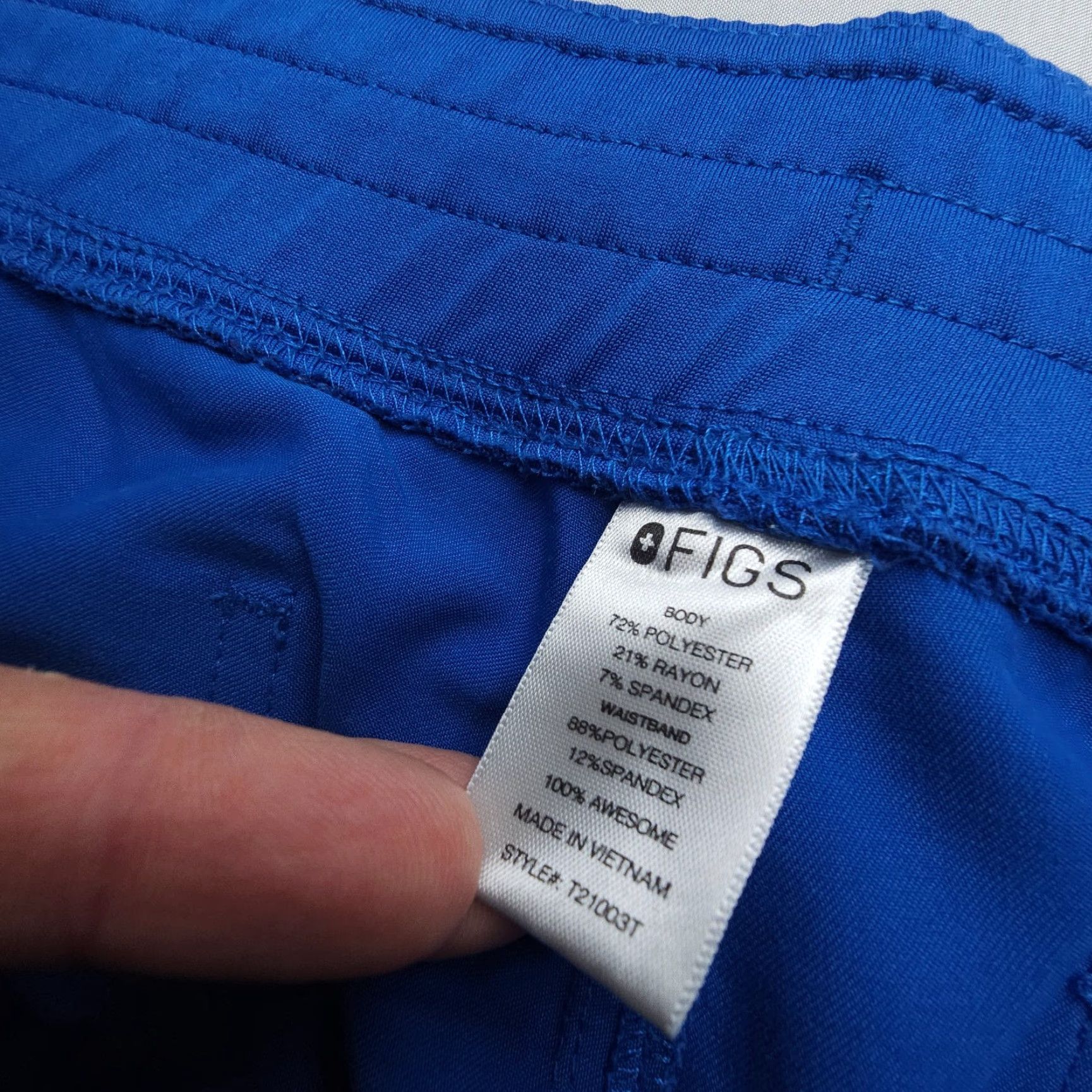 Vintage FIGS High Waisted Scrub Pants XL Blue Livingston Nursing Medical 31" Inseam Size 40" / US 18 - 6 Thumbnail