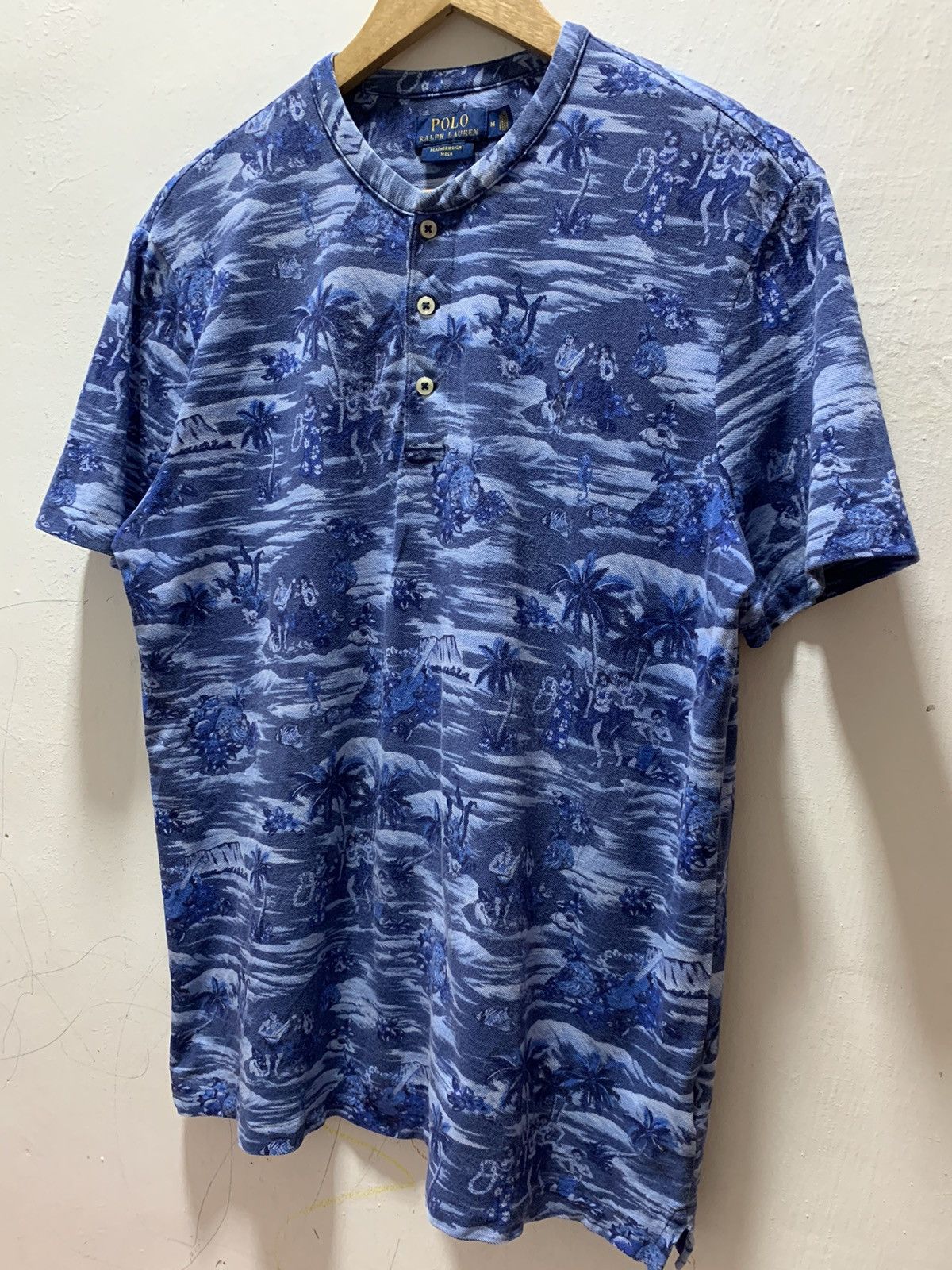 Polo Ralph Lauren Polo Ralph Lauren Hawaiian Short Sleeve Shirt Mens M Blue Size US M / EU 48-50 / 2 - 7 Thumbnail