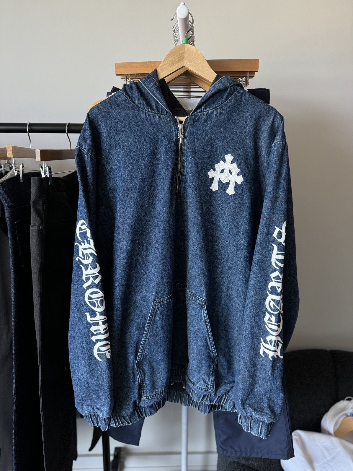 Chrome Hearts CHROME HEARTS DENIM QUARTER ZIP TRIPLE CROSS PATCH Size US XL / EU 56 / 4 - 1 Thumbnail